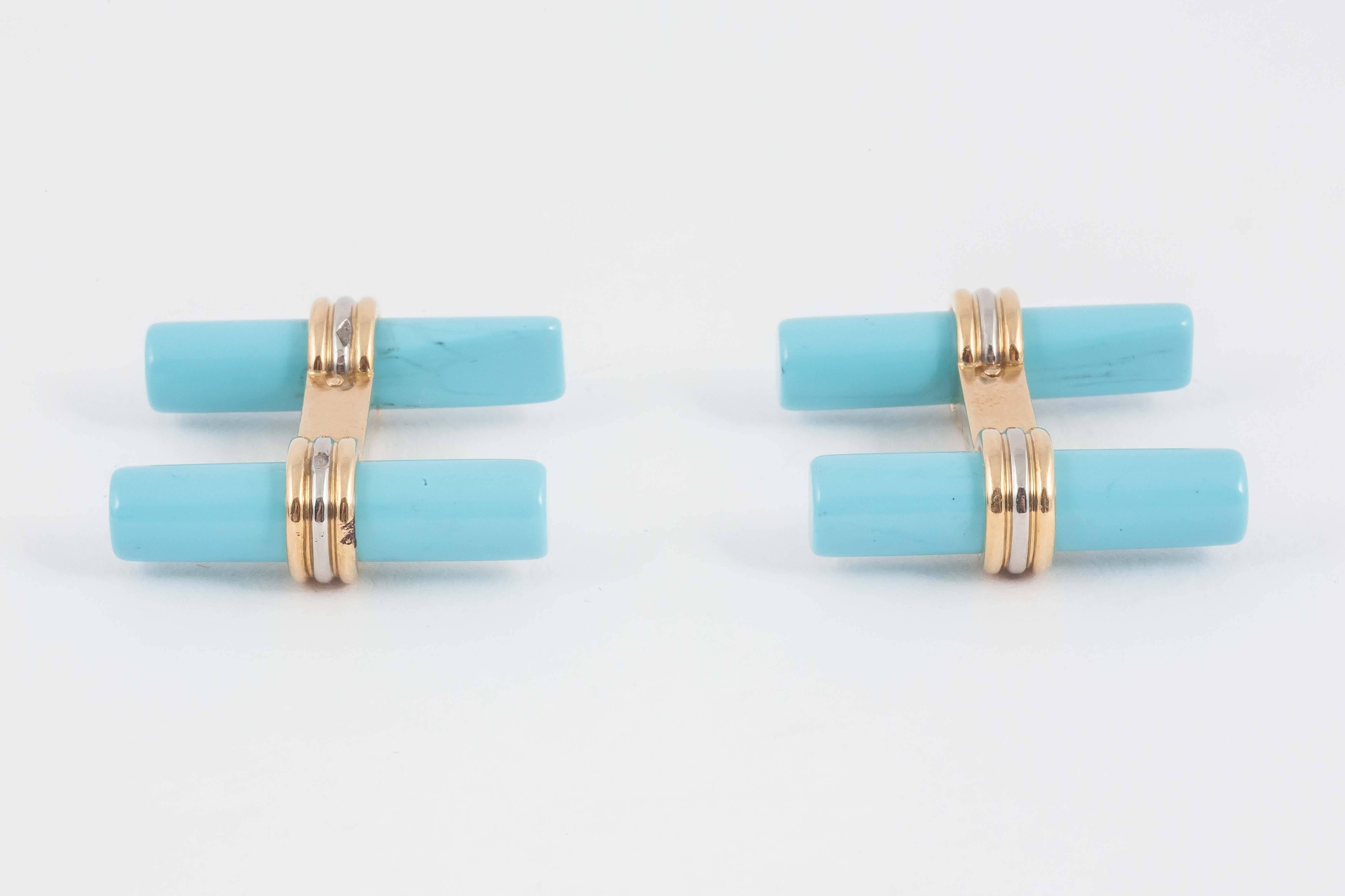 Van Cleef & Arpels Coloured Stone Baton Cufflinks In New Condition In London, GB