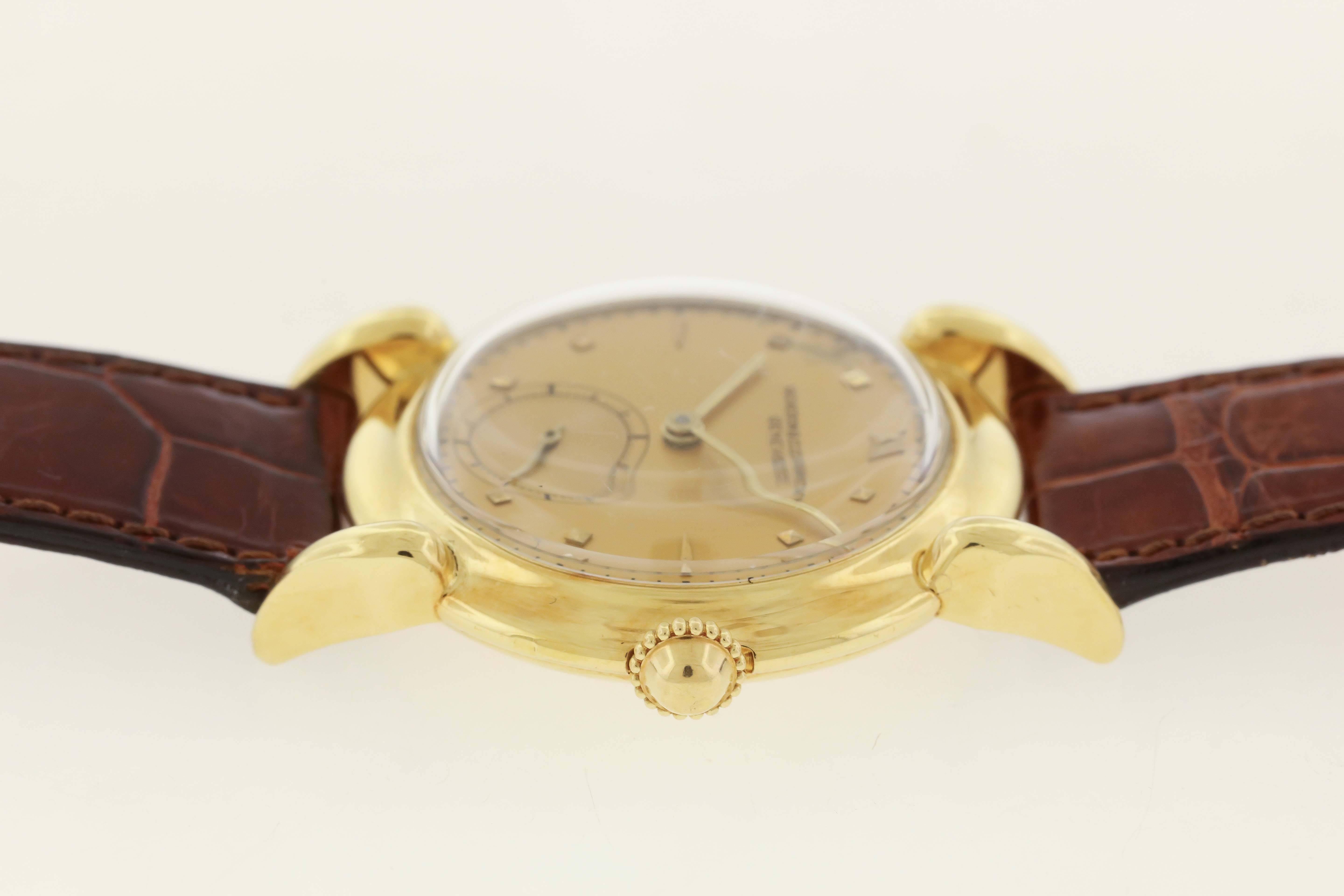 Vacheron & Constantin Yellow Gold Champagne Dial Dress Wristwatch In Excellent Condition In New York, NY
