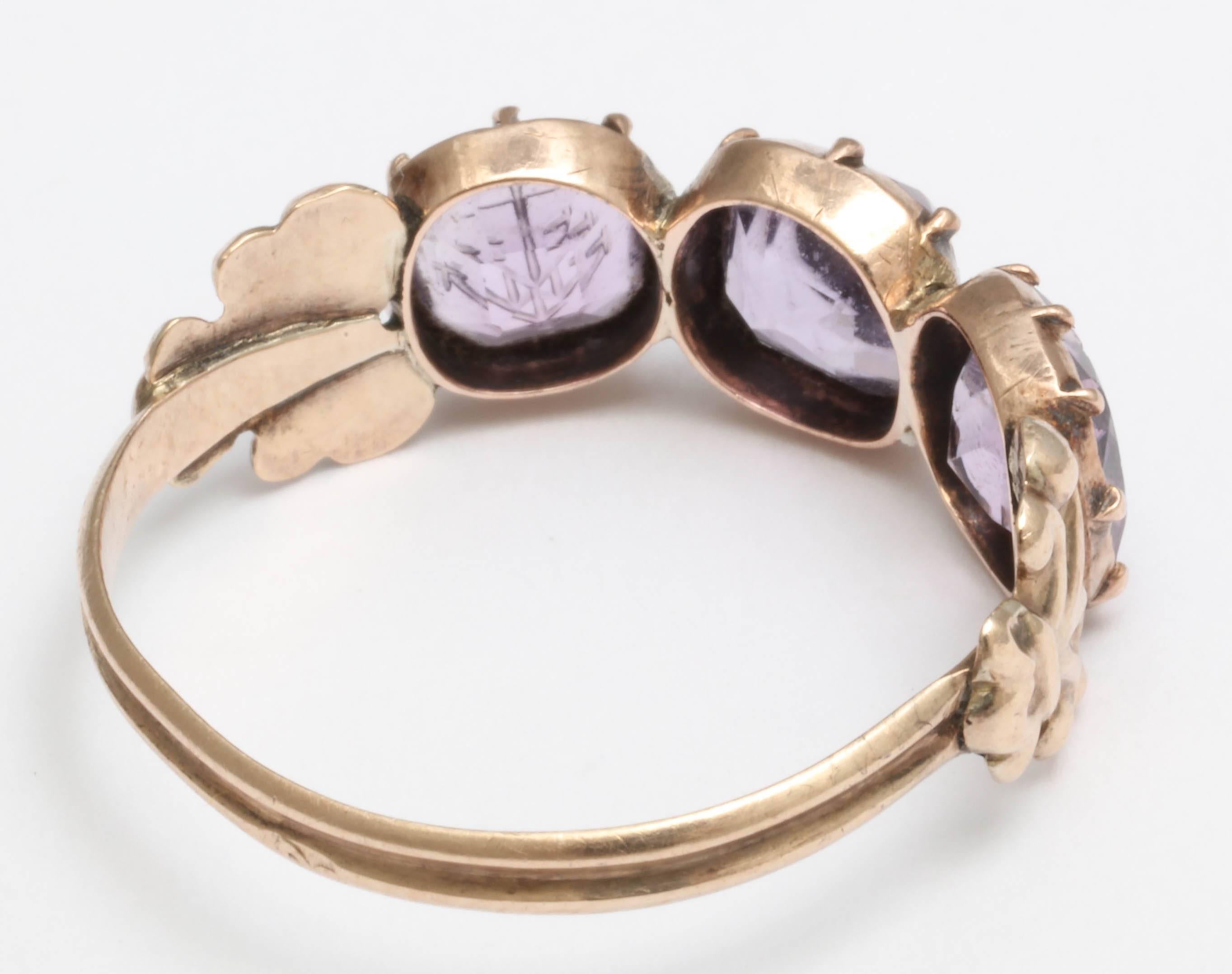 Divine Amethyst Gold Faith Hope und Charity-Ring Damen