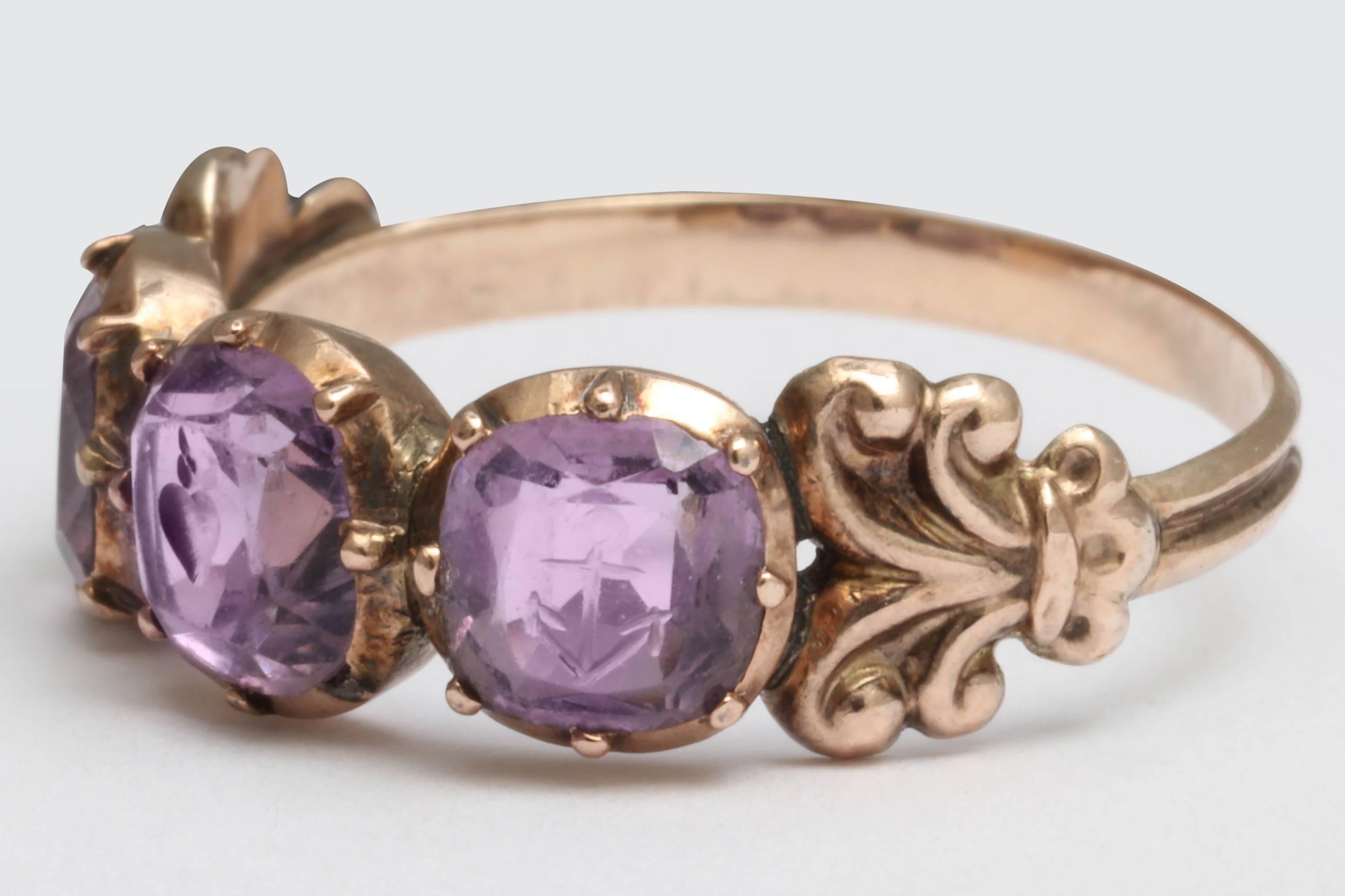 Divine Amethyst Gold Faith Hope und Charity-Ring 2