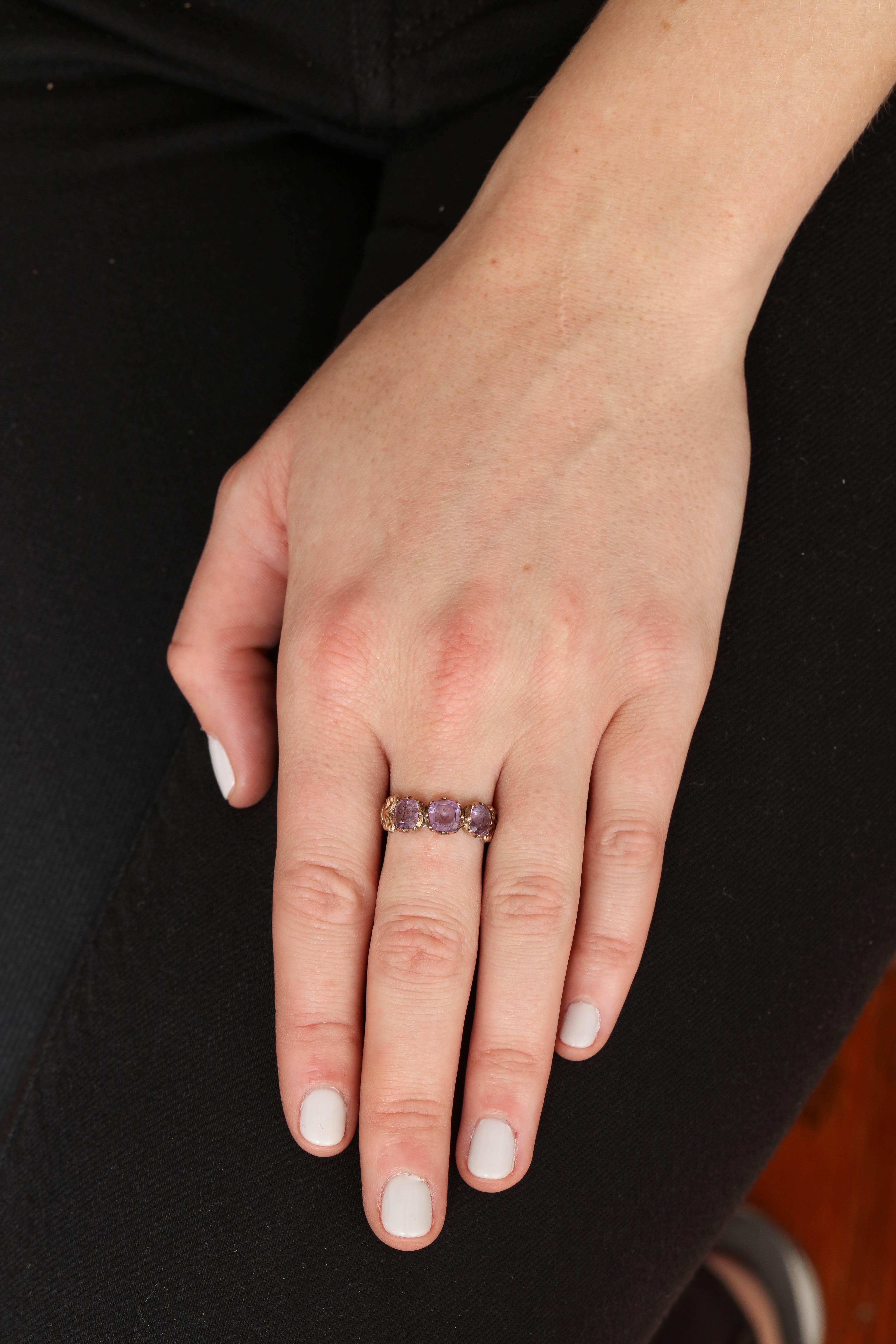 Divine Amethyst Gold Faith Hope und Charity-Ring 3
