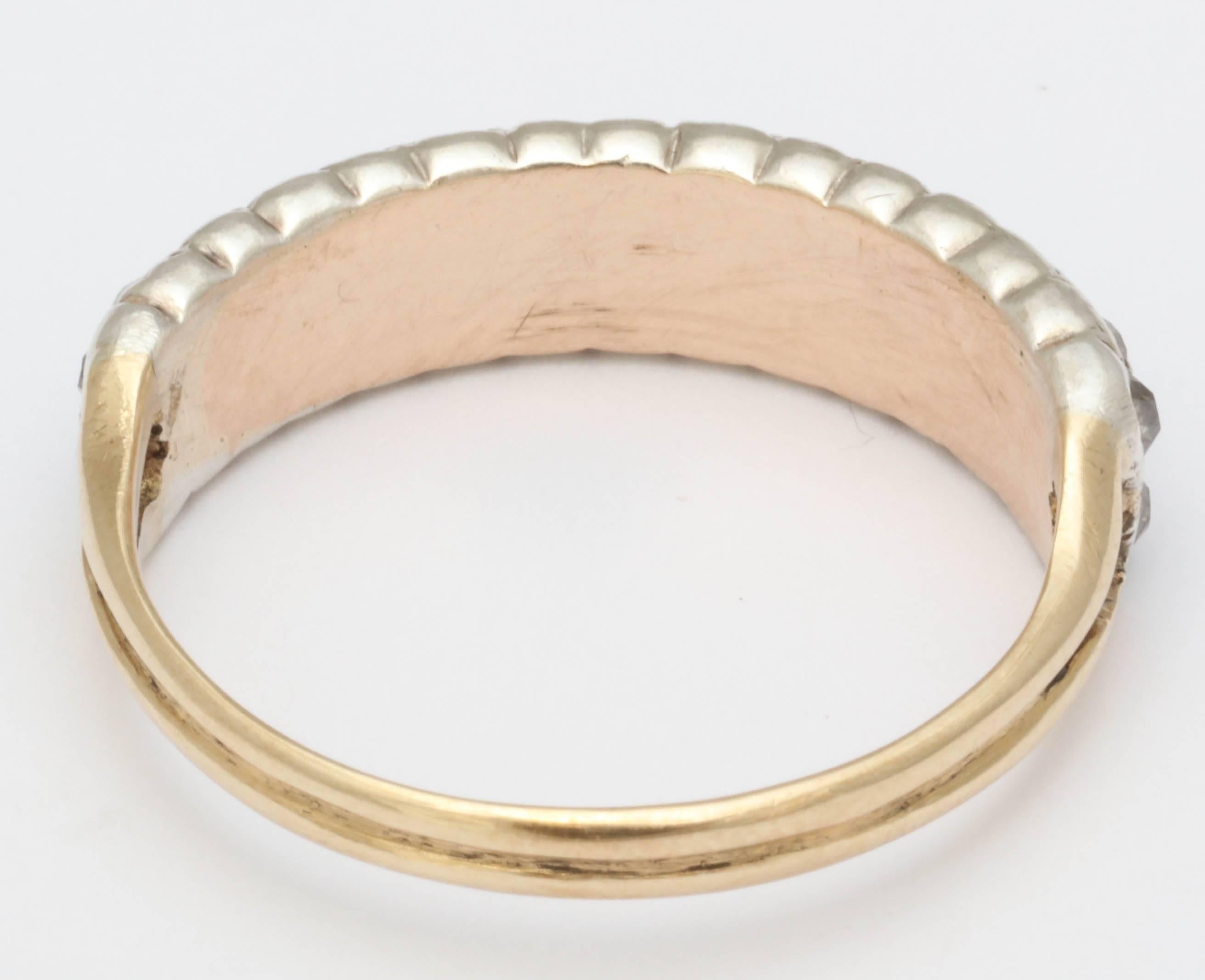 Women's Georgian Double Row Diamond Band Ring For Sale