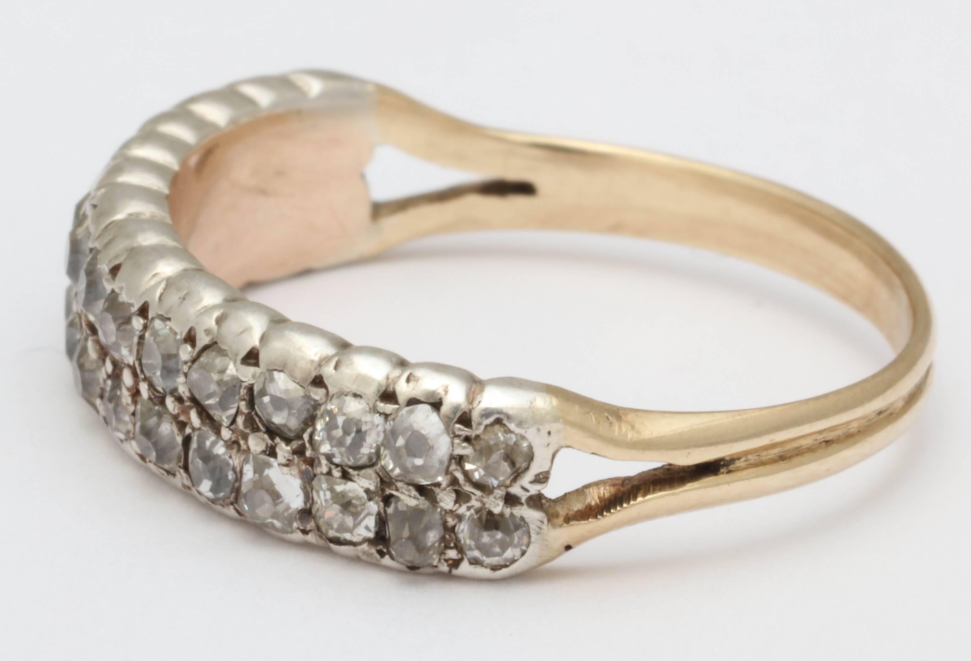 Georgian Double Row Diamond Band Ring For Sale 1
