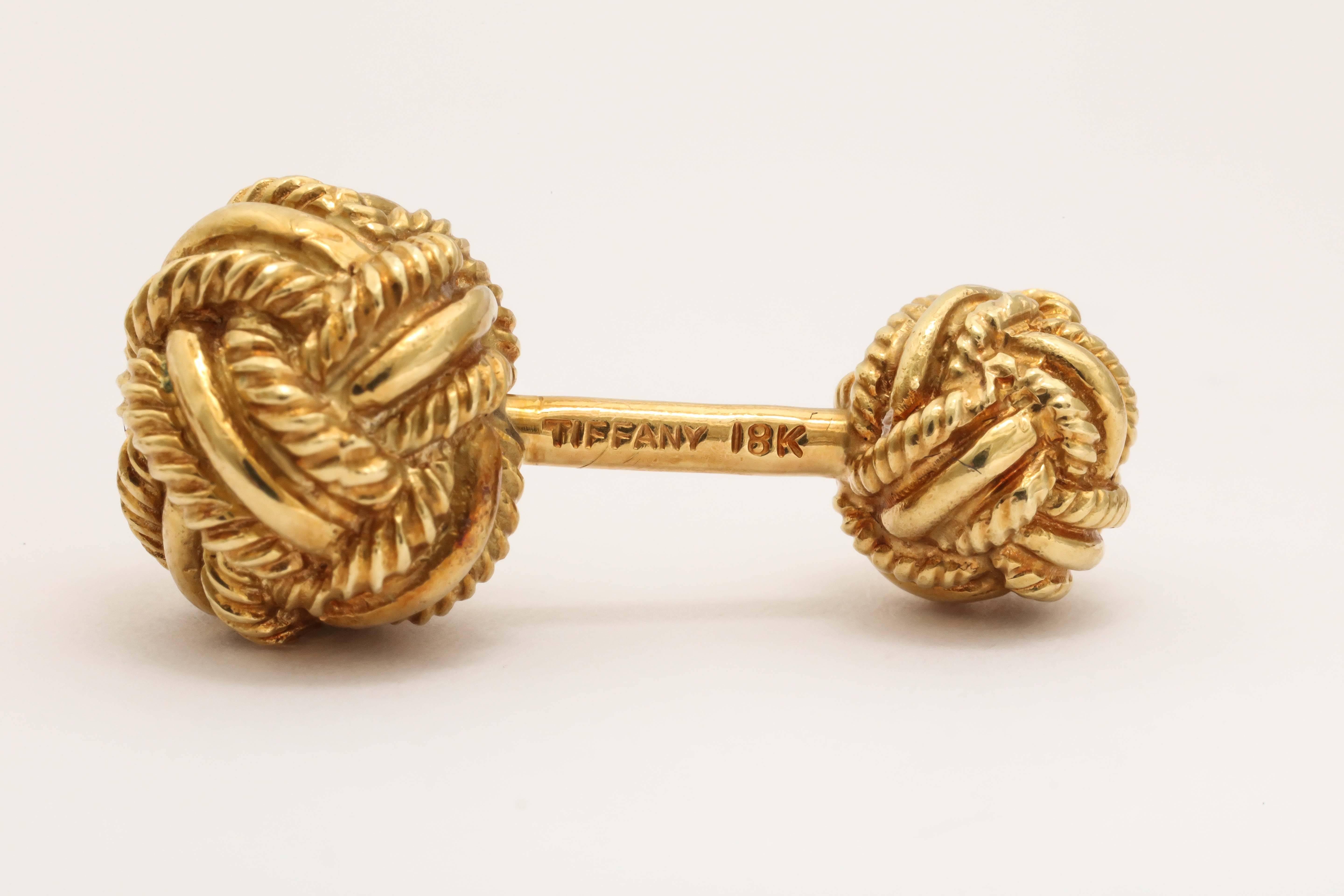 Women's or Men's Tiffany & Co. Schlumberger Braided Gold Stud Set
