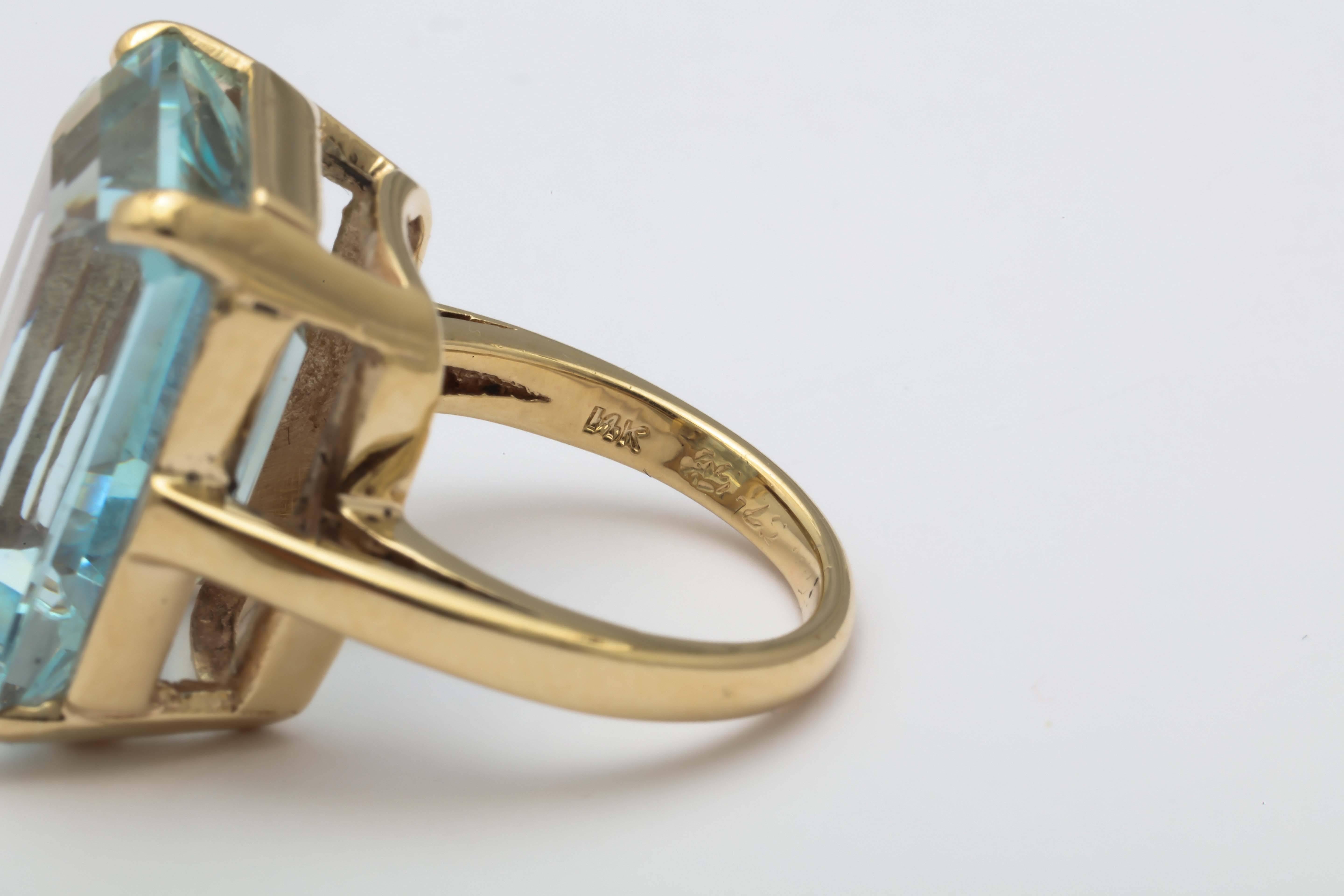 Retro Aquamarine Gold Ring 1
