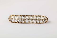 White Sapphire Gold Double Bangle Bracelet