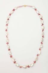 Luscious Pink Tourmaline and Pink Baroque Pearl Necklace