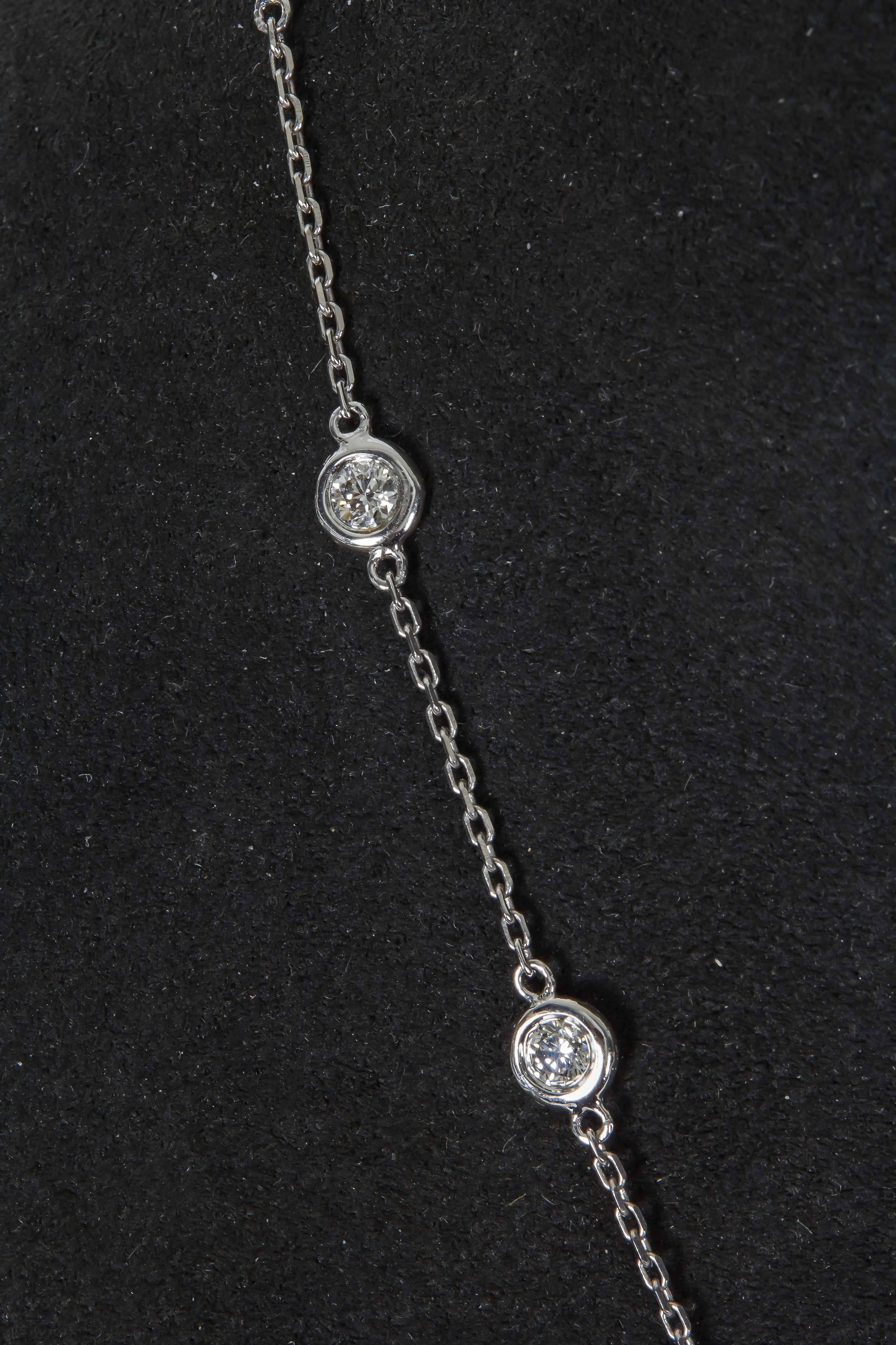 Modern 2.29 Carat Diamond Gold Diamond by the Yard Necklace