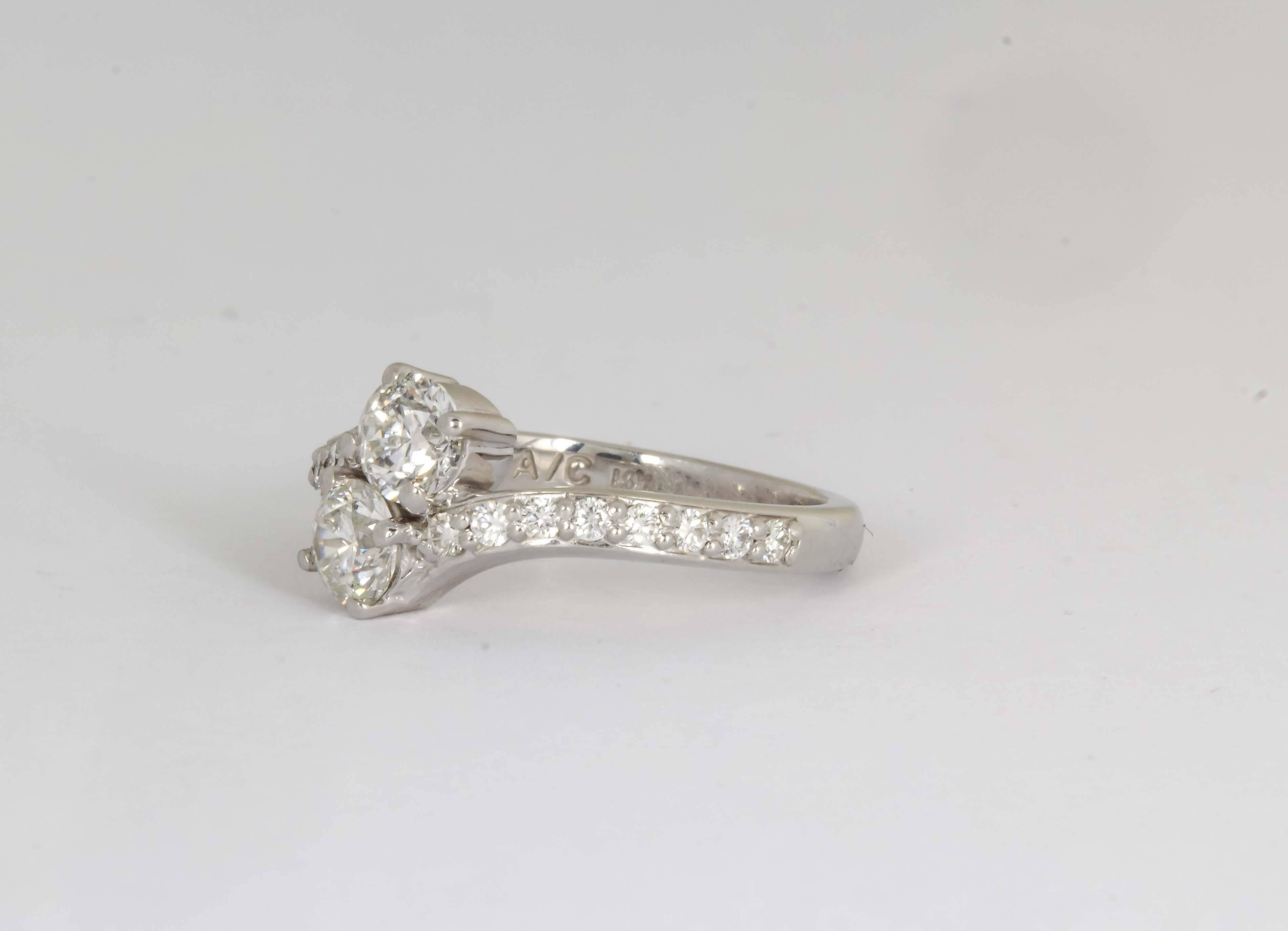 ever us two stone diamond ring