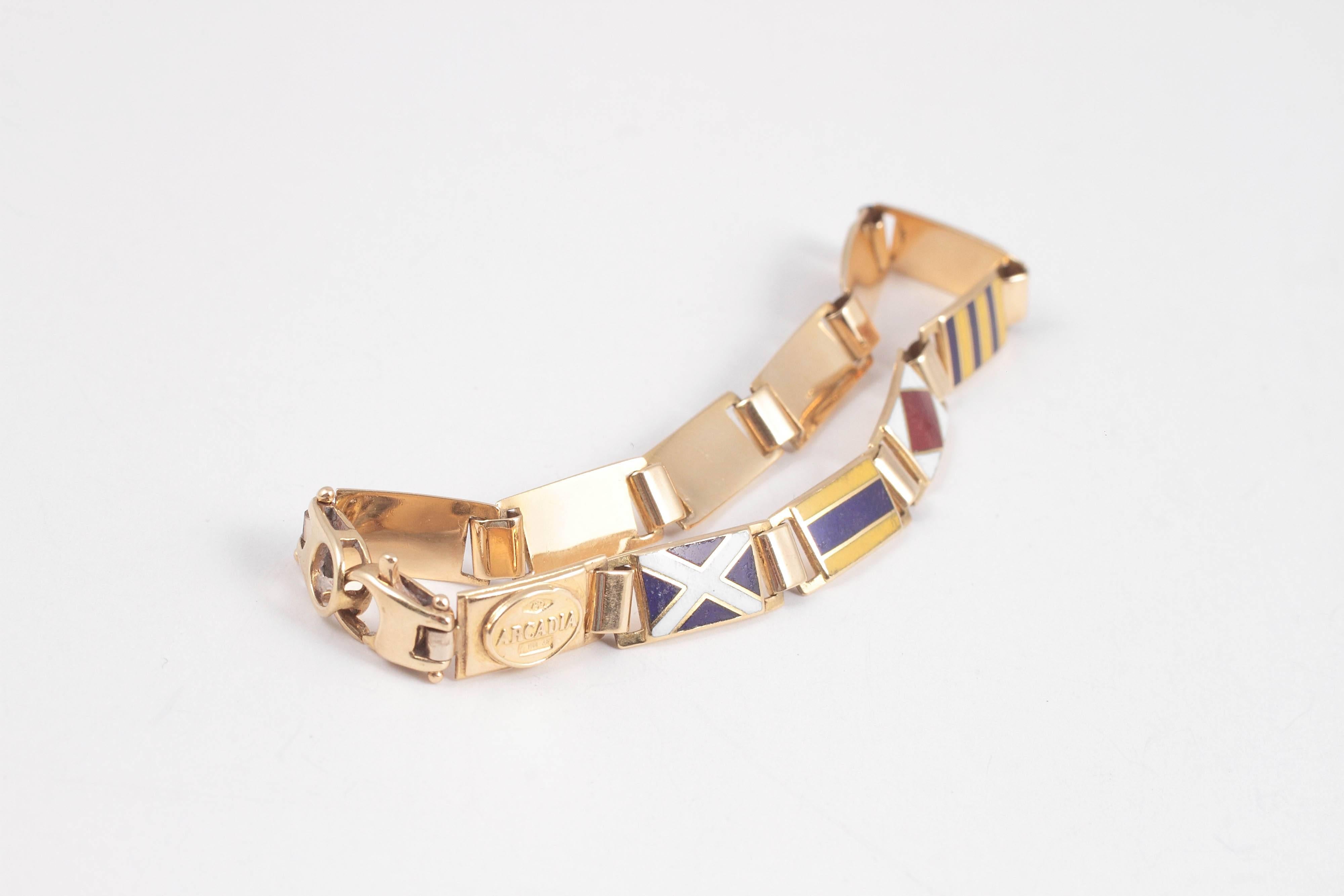 Colorful Enamel Gold Nautical Bracelet 1