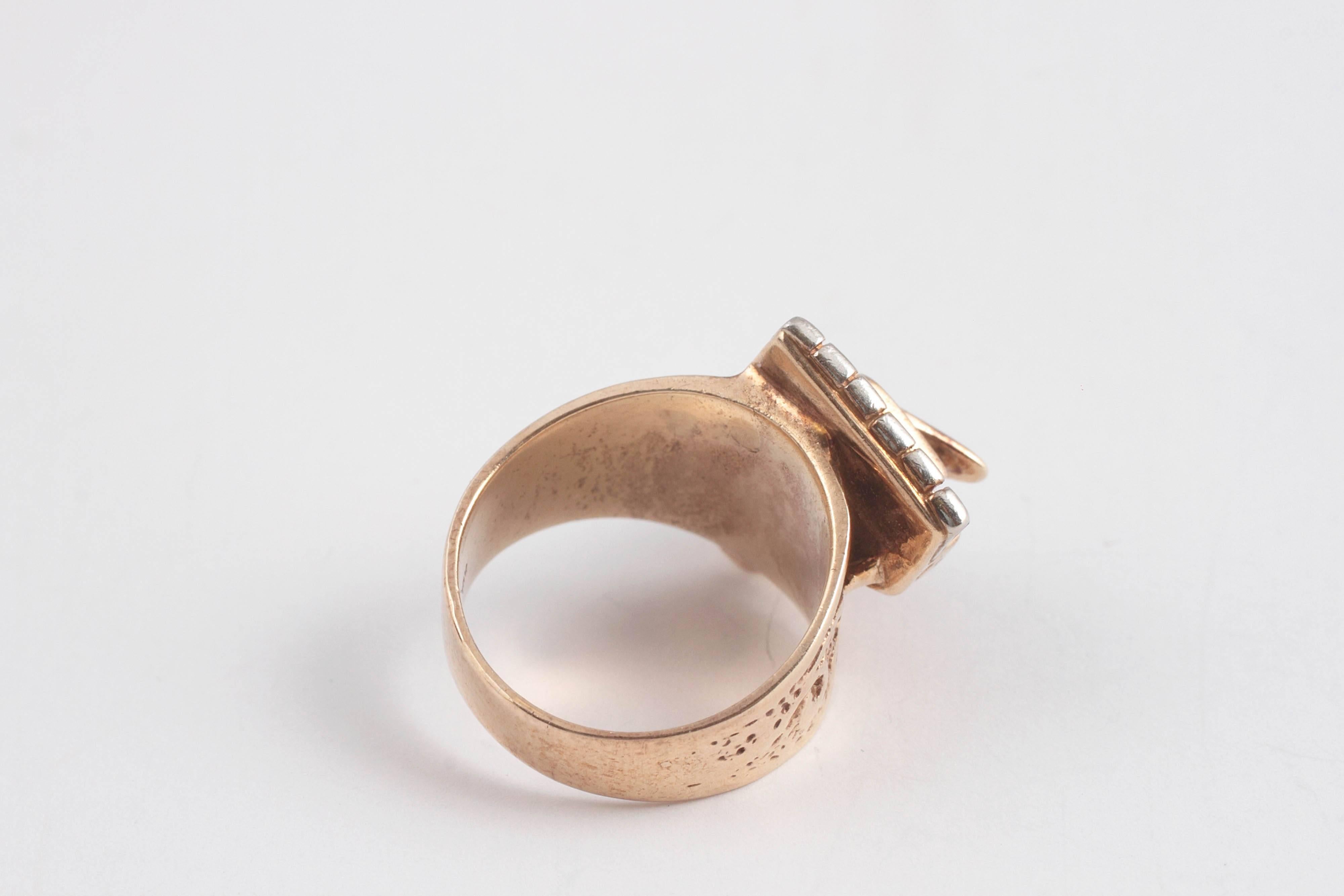 Rubin Gold Grand Piano Ring Damen