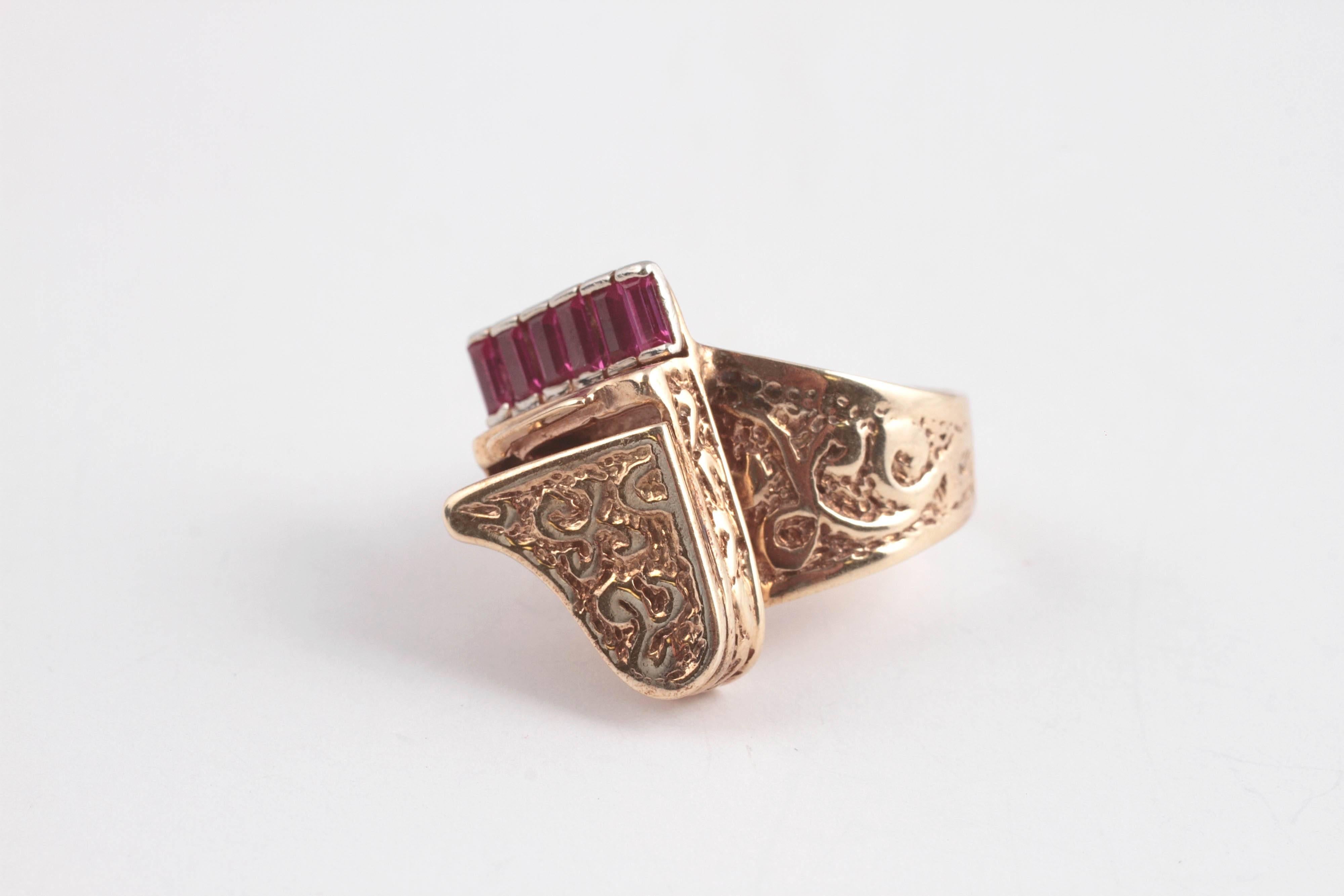 Ruby Gold Grand Piano Ring 1