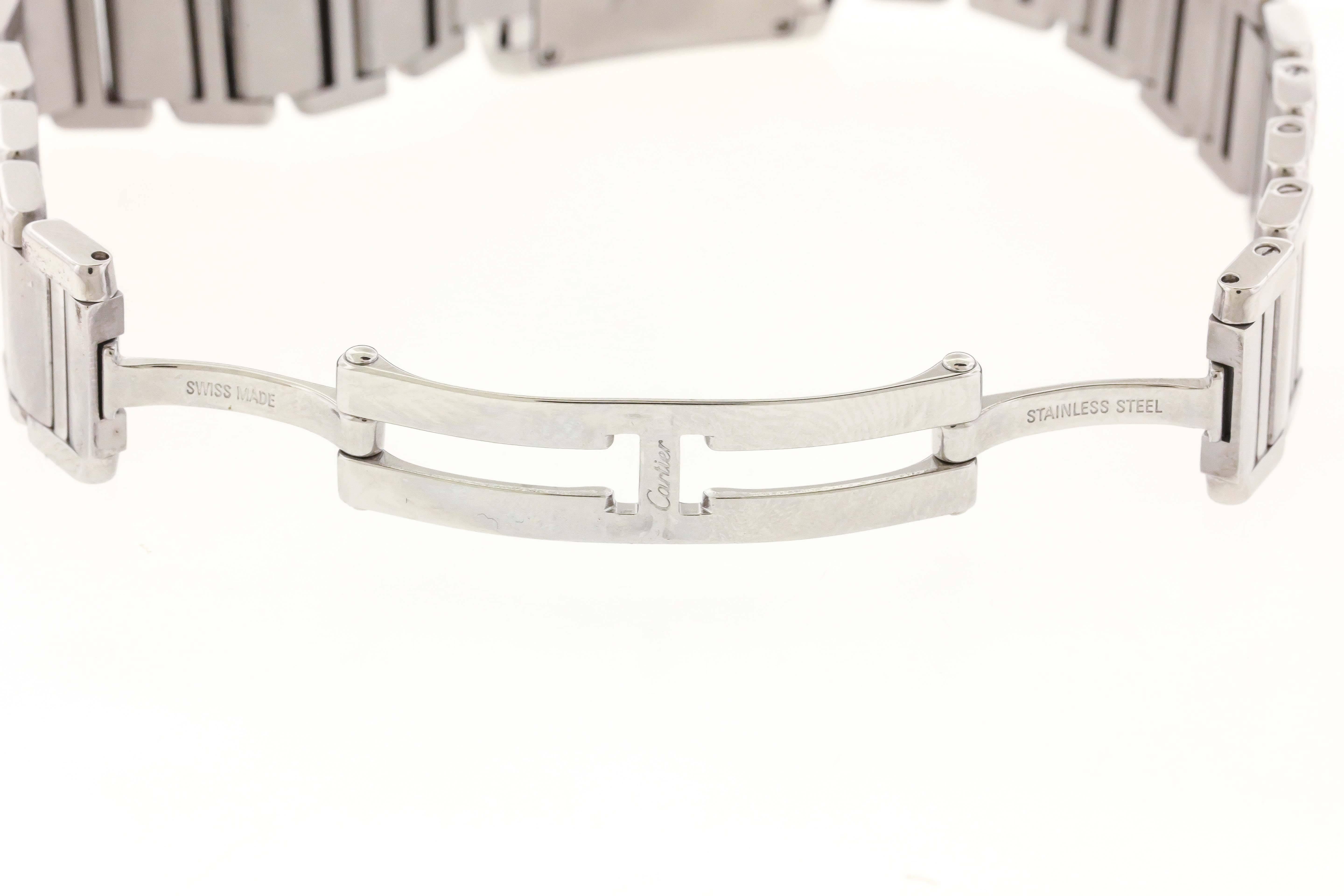 Cartier Lady's Stainless Steel Tank Francaise Quartz Wristwatch Ref 2384 2