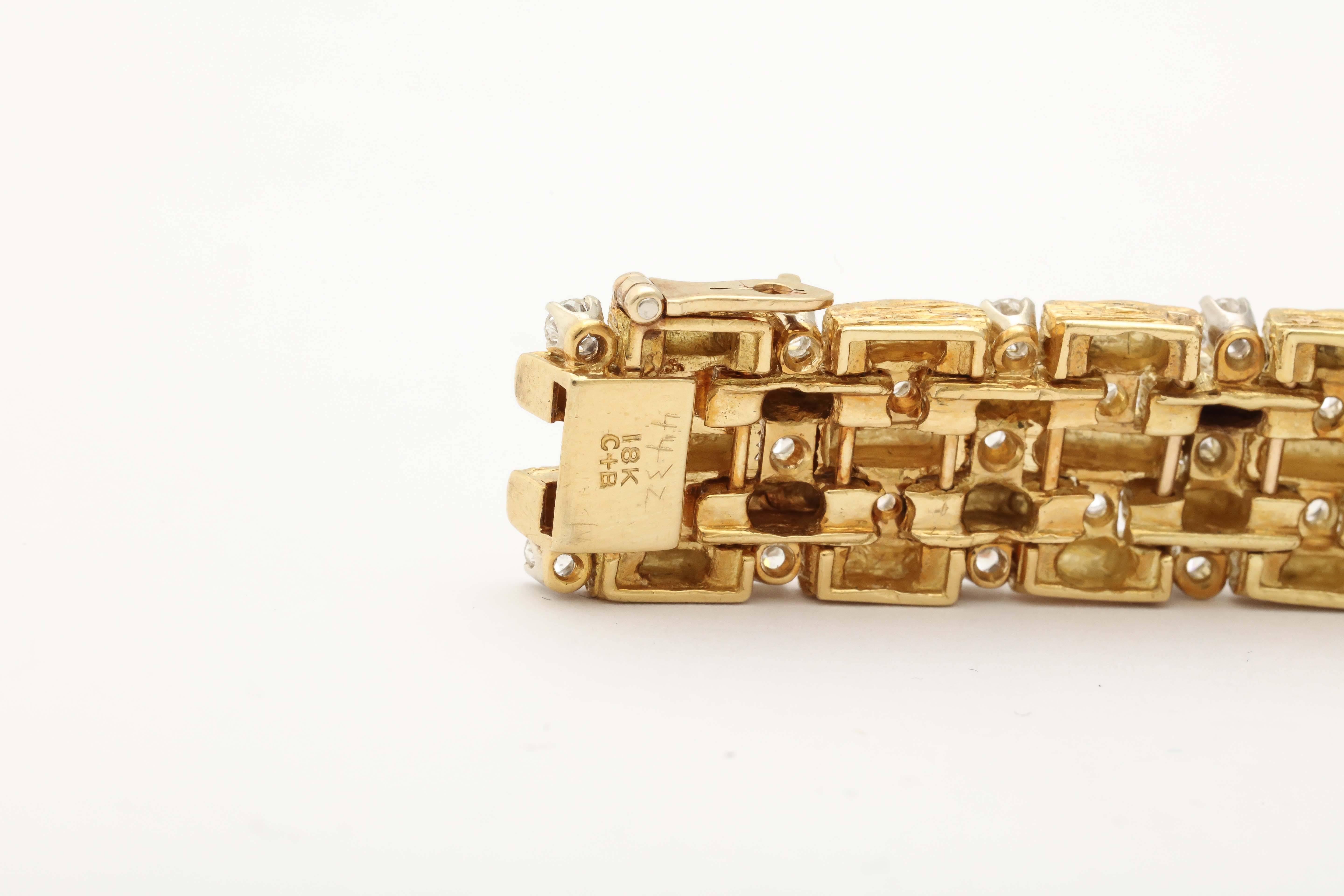 Contemporary Tiffany & Co Gold & Diamond Watch Bracelet