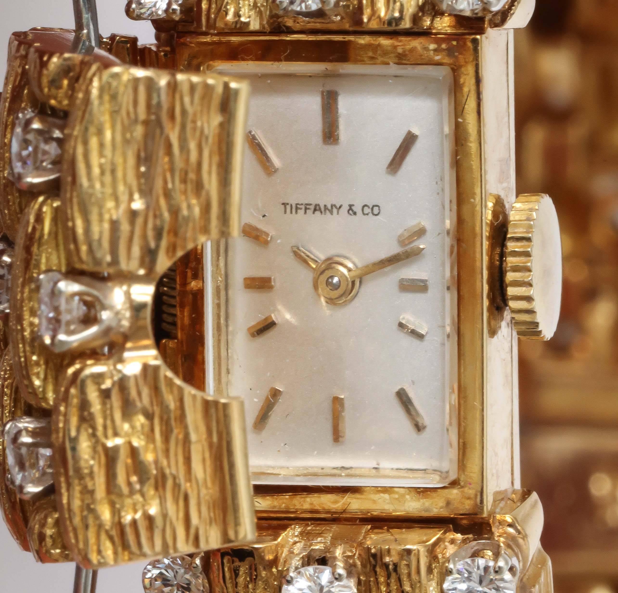Tiffany & Co Gold & Diamond Watch Bracelet 2