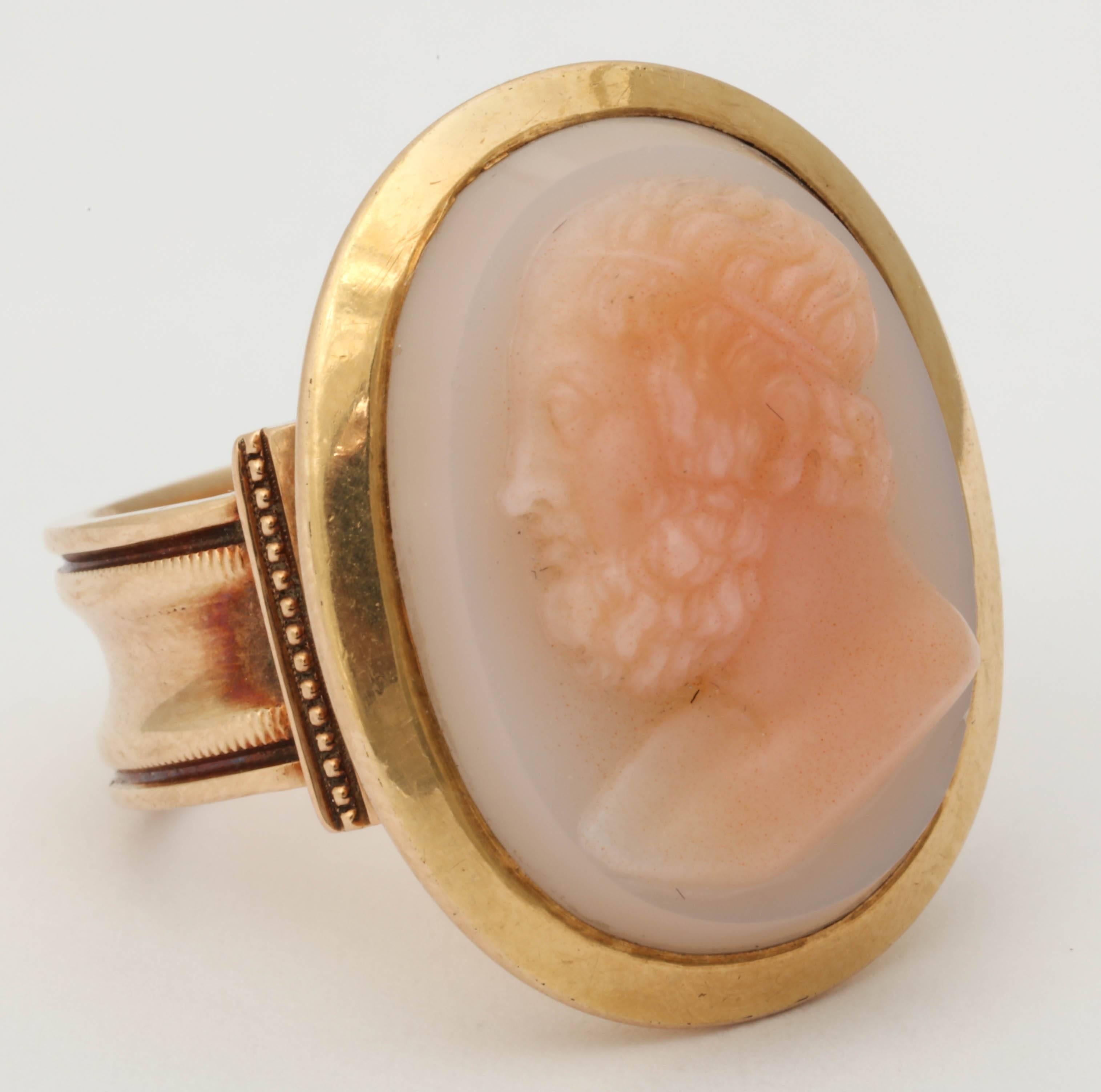Late Victorian Early 20th Century Cameo Gold Ring