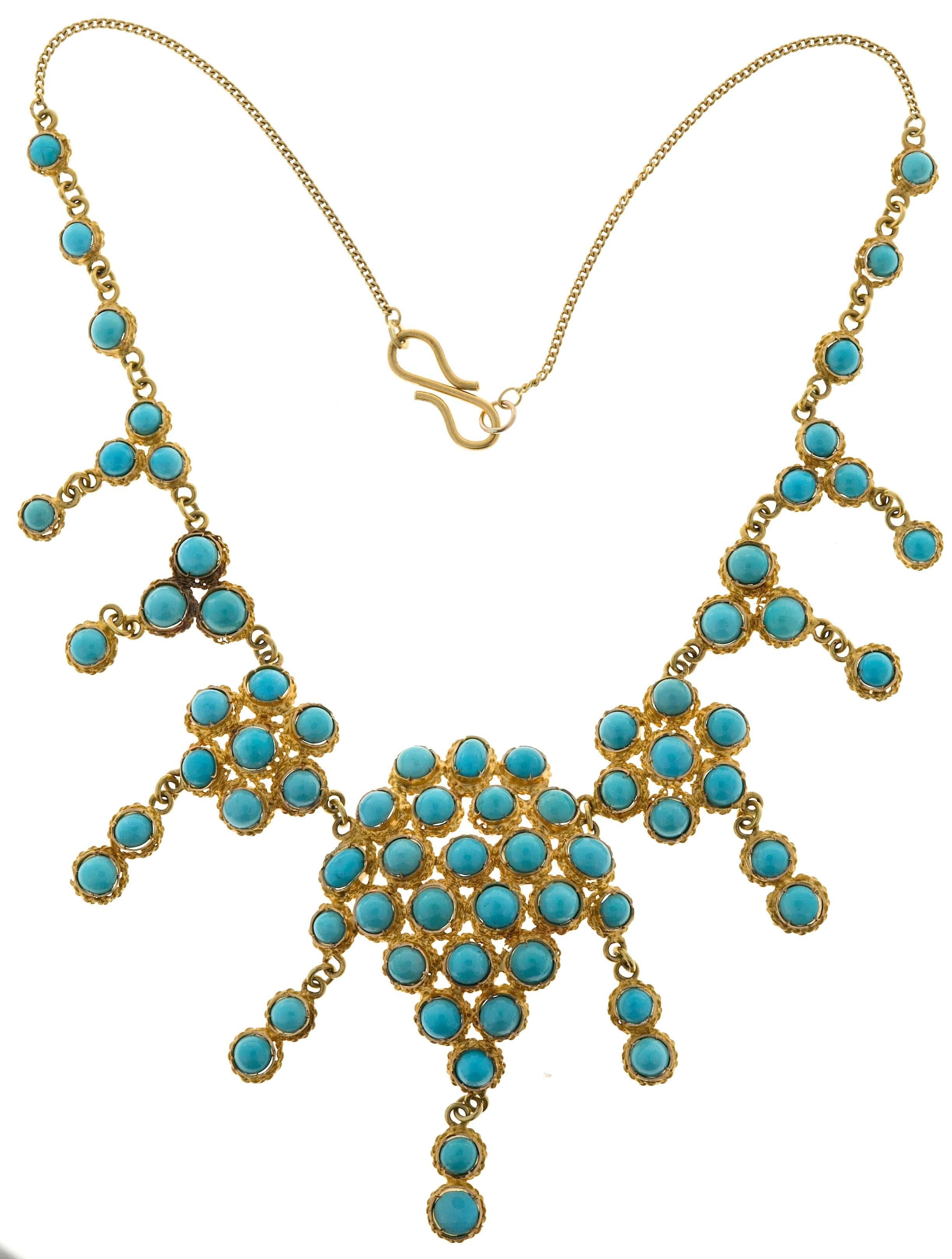 Antique Turquoise Gold Necklace 1