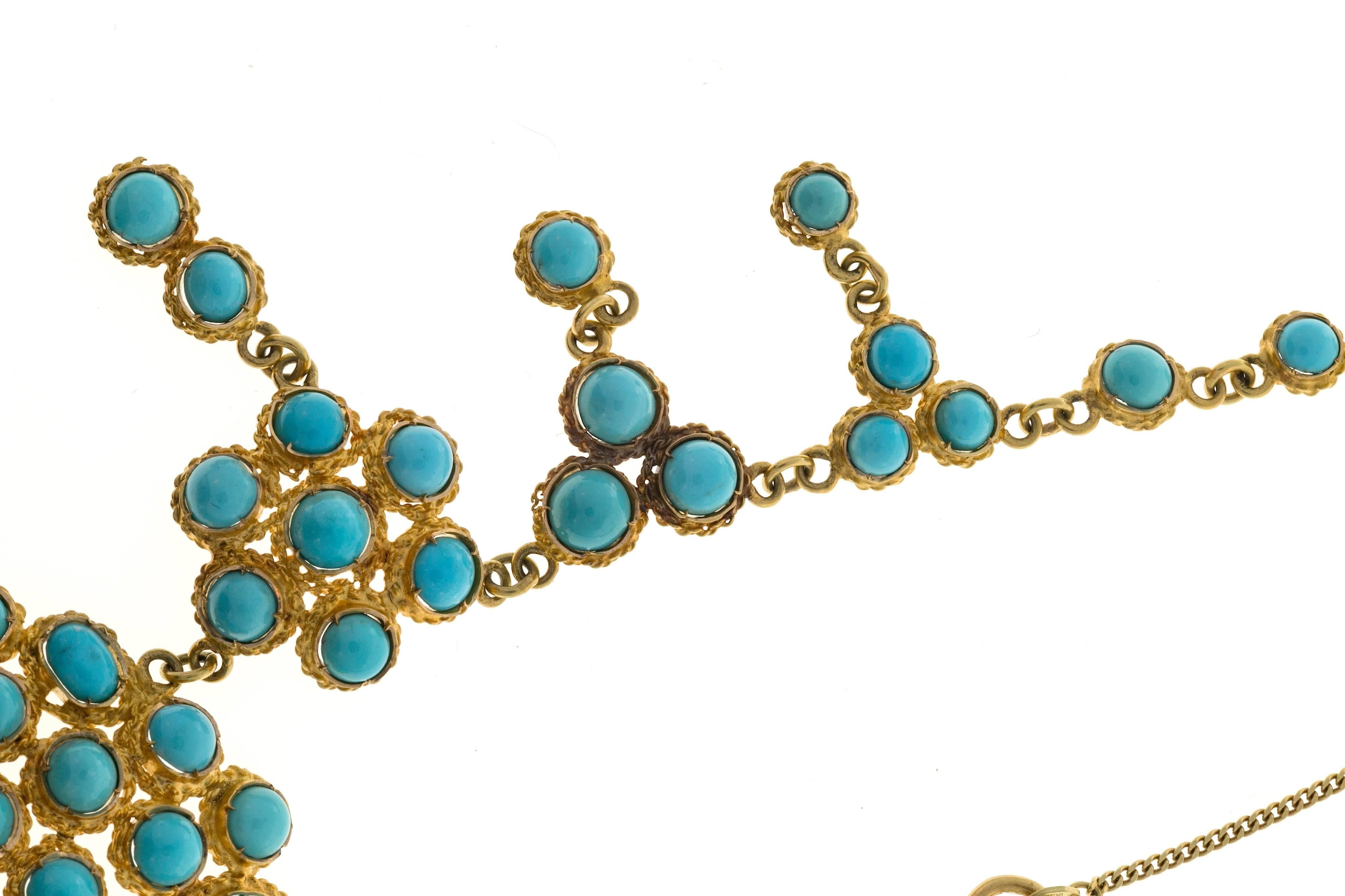 Antique Turquoise Gold Necklace 3