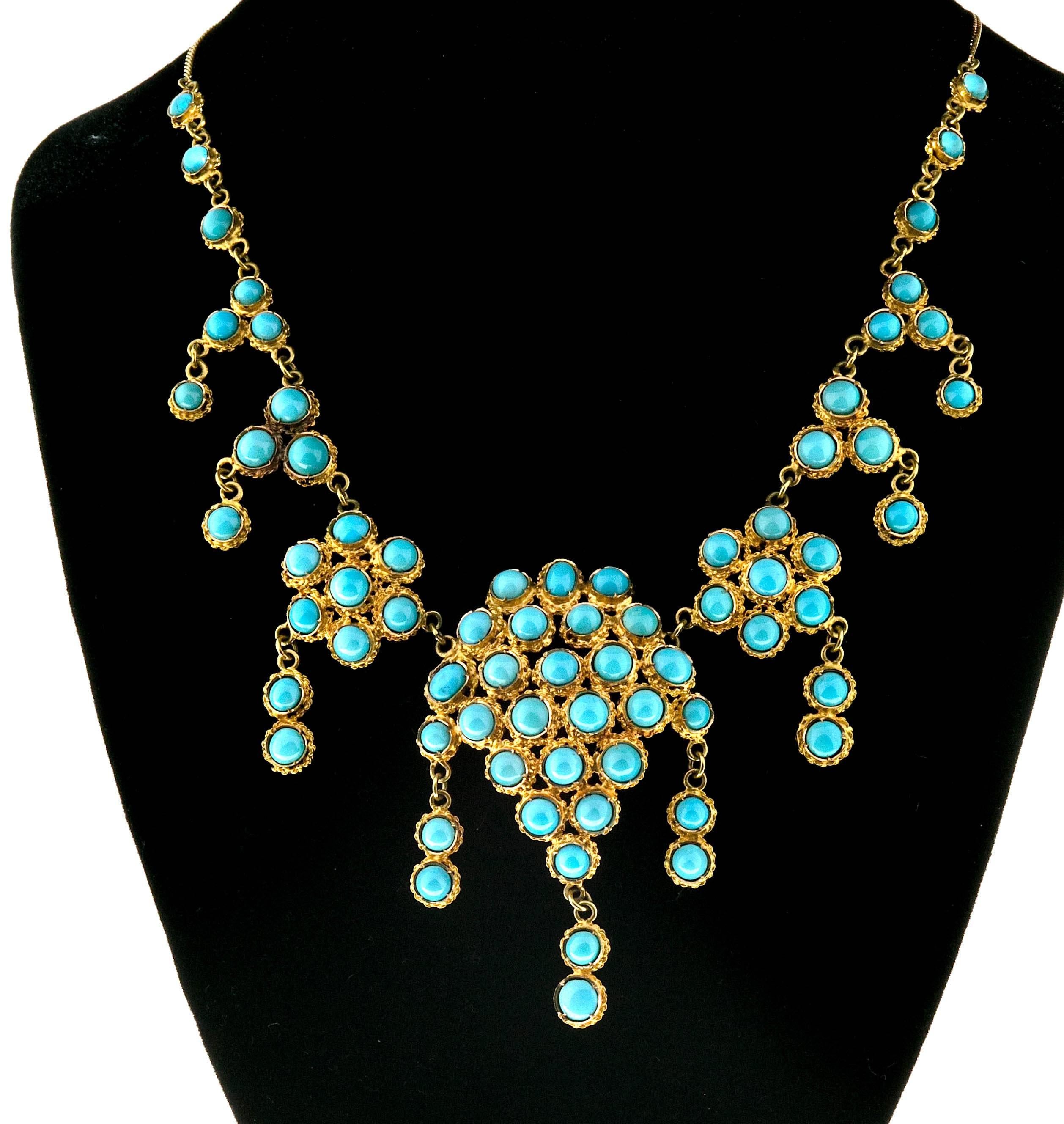 Antique Turquoise Gold Necklace 5