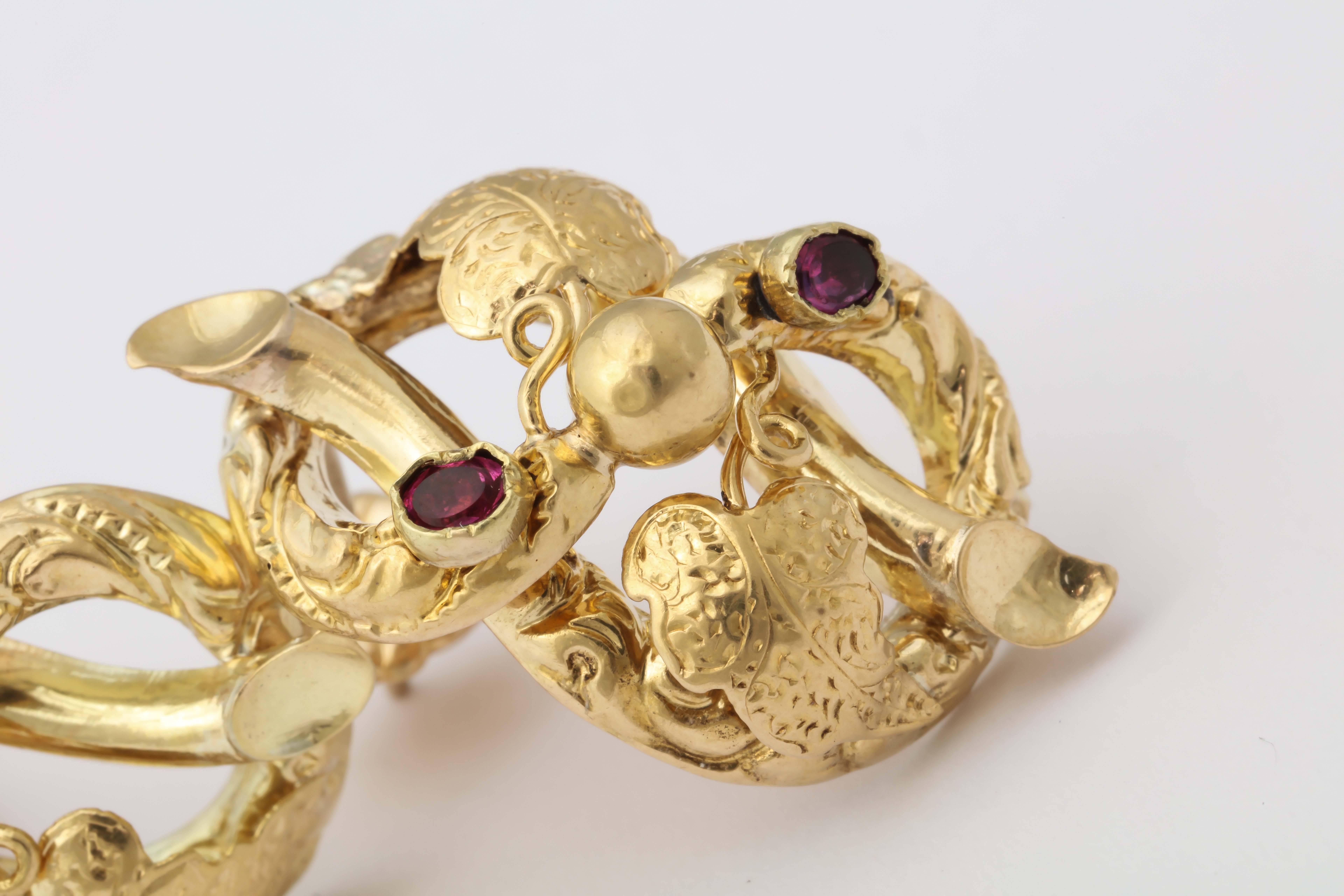1890s Victorian Garnet Gold Earrings 2