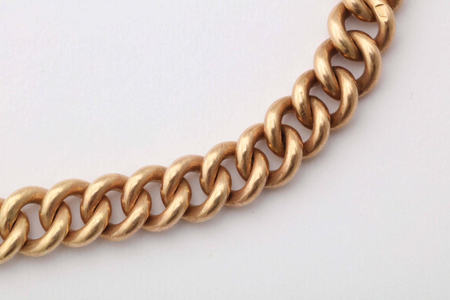 1910s Russian Rose Gold Link Bracelet For Sale at 1stdibs