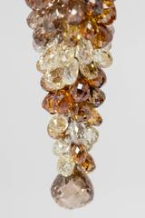 Magnificent Fancy Colored Briolette Diamonds Ear Pendants