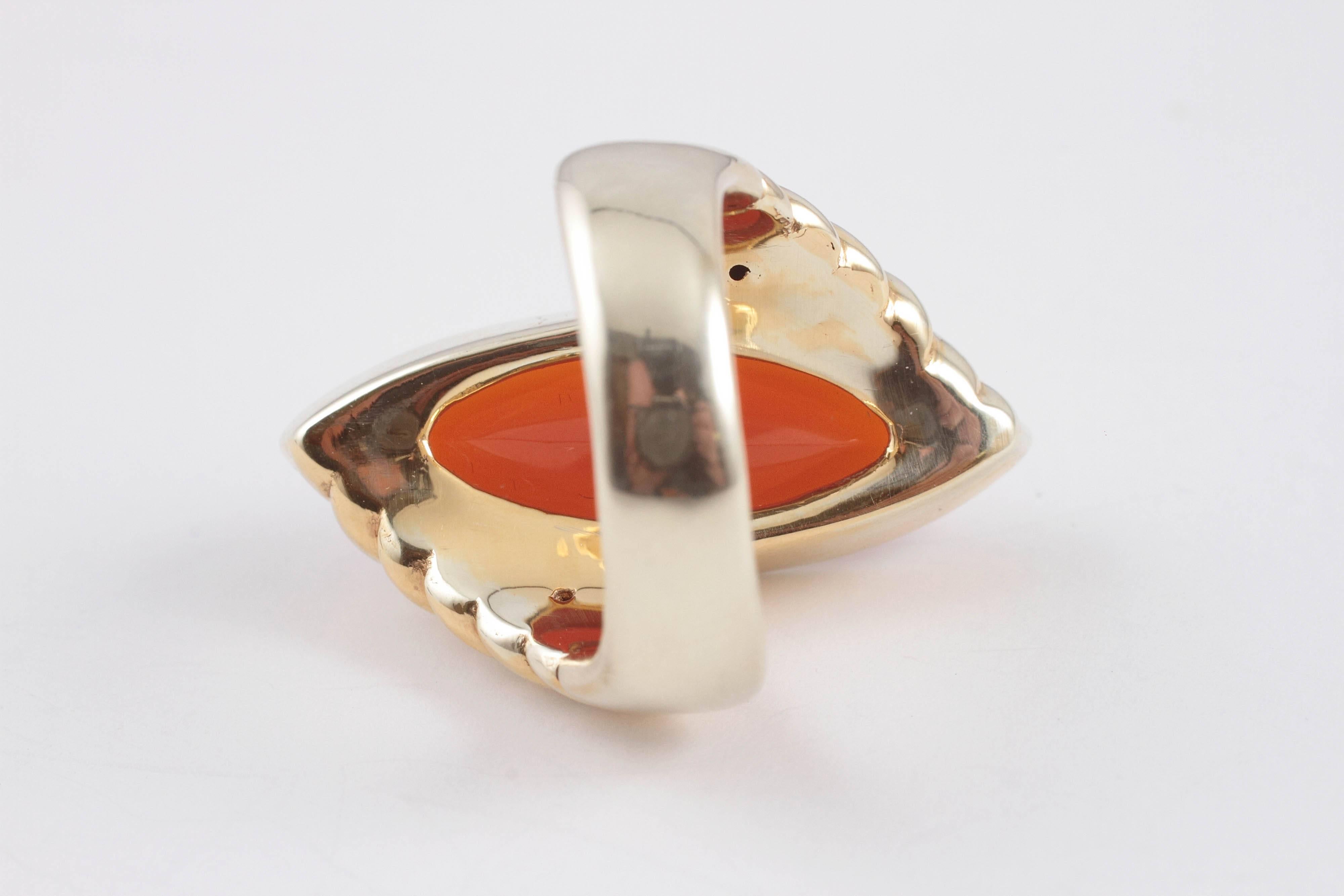 Women's Vibrant Orange Fire Opal ring
