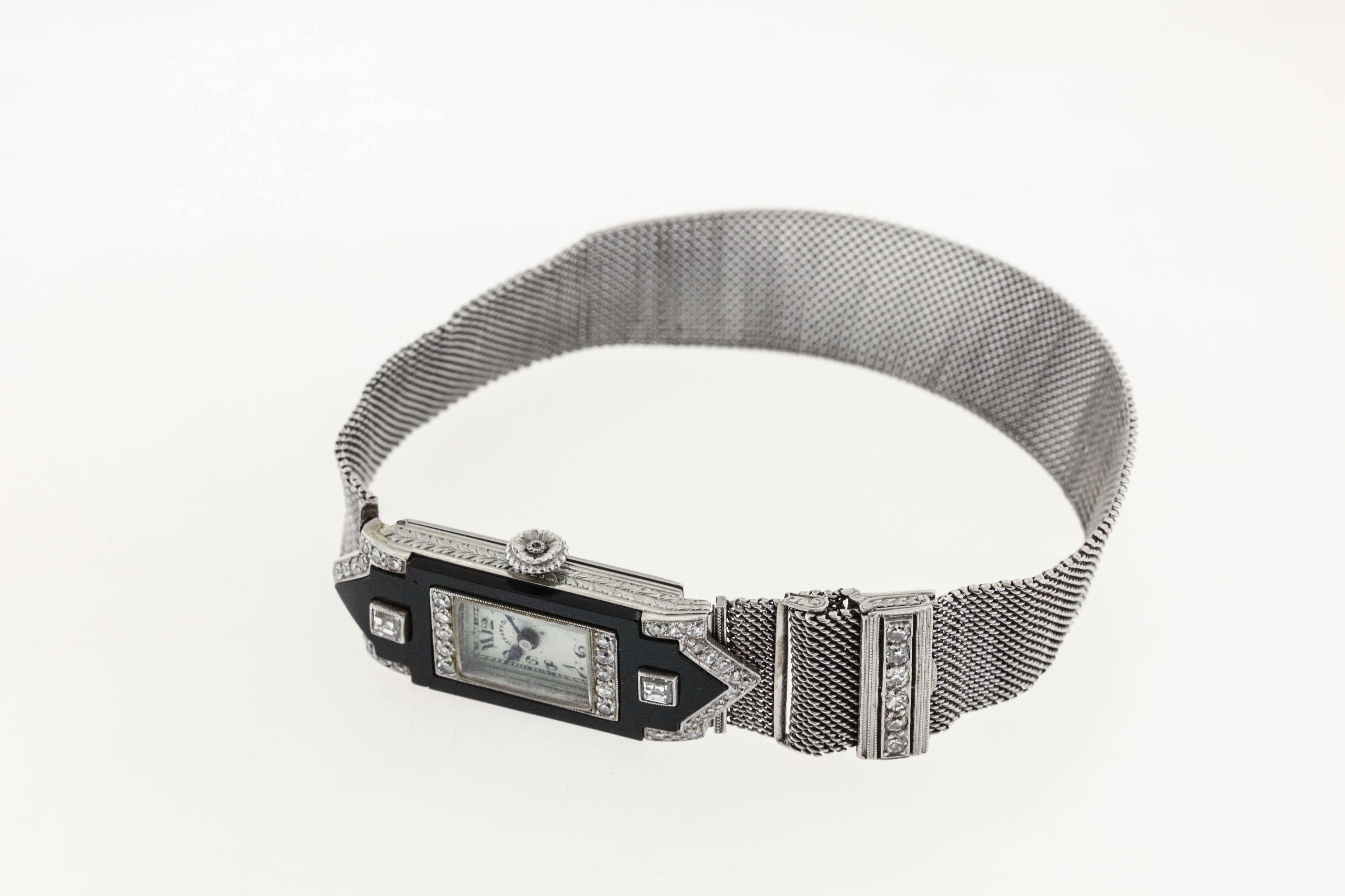 Patek Philippe für Tiffany & Co. Platin-Armbanduhr für Damen im Angebot 1