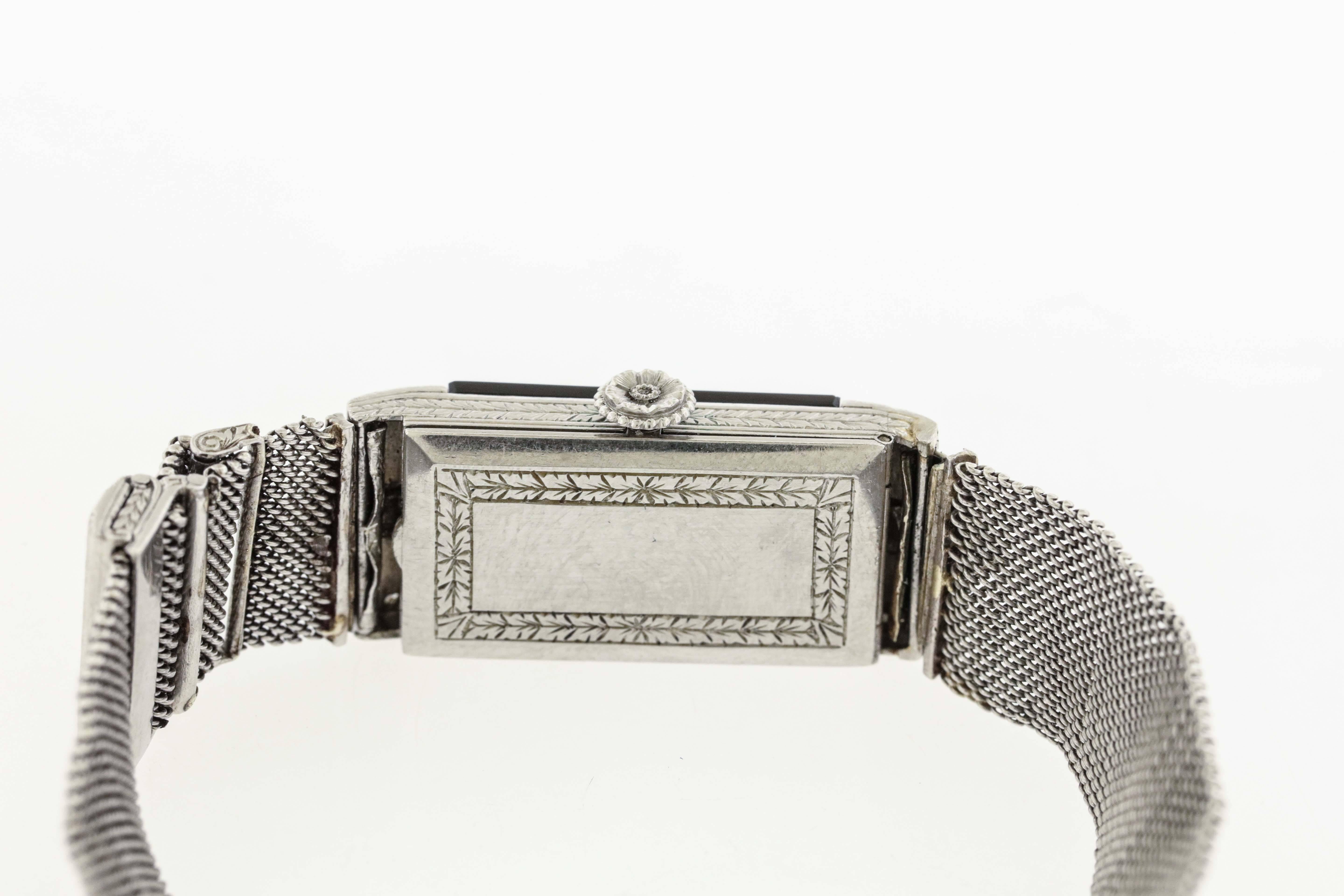 Single Cut Patek Philippe for Tiffany & Co. Lady's Platinum Wristwatch For Sale