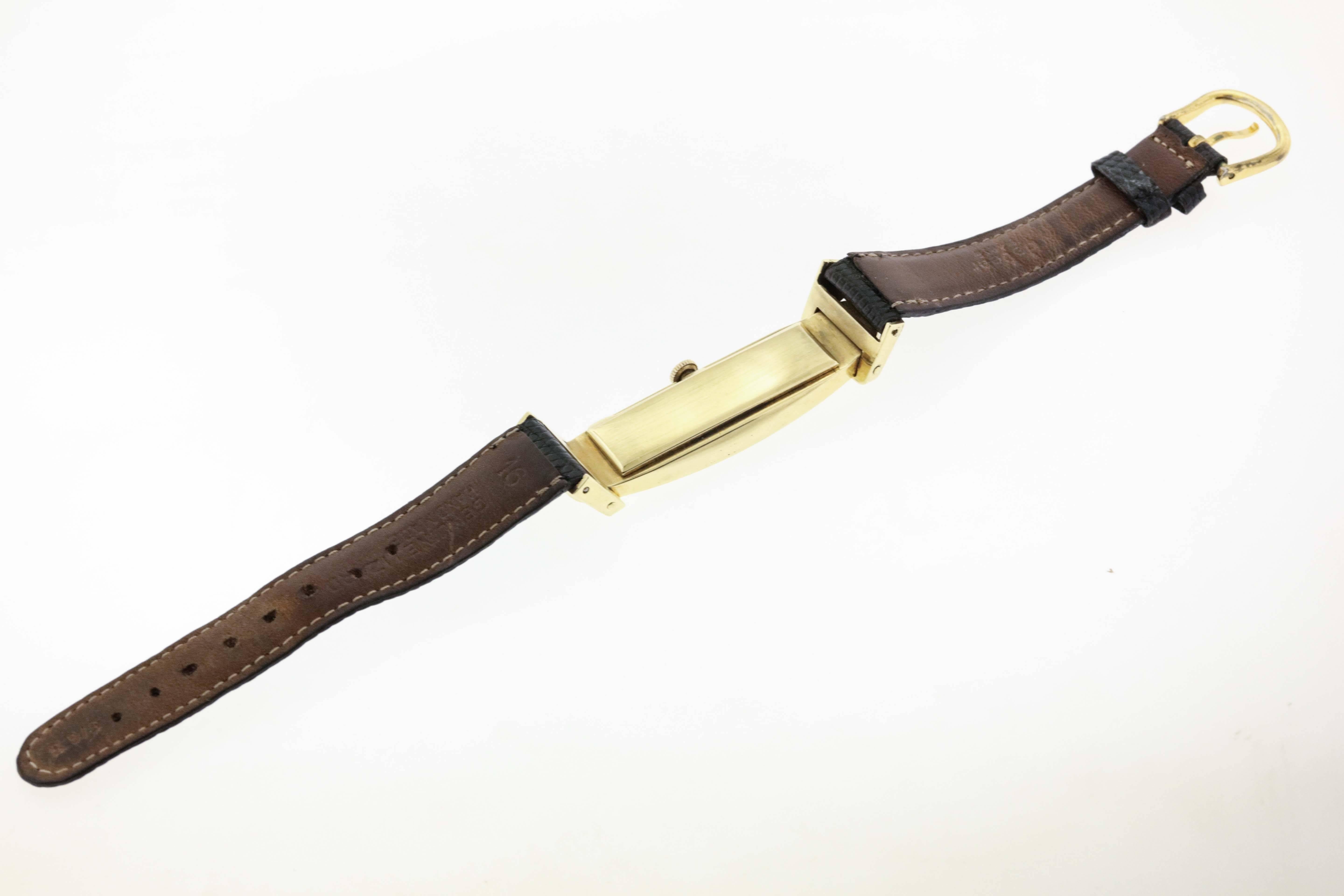 Bueche Girod Yellow Gold Elongated Wristwatch 3