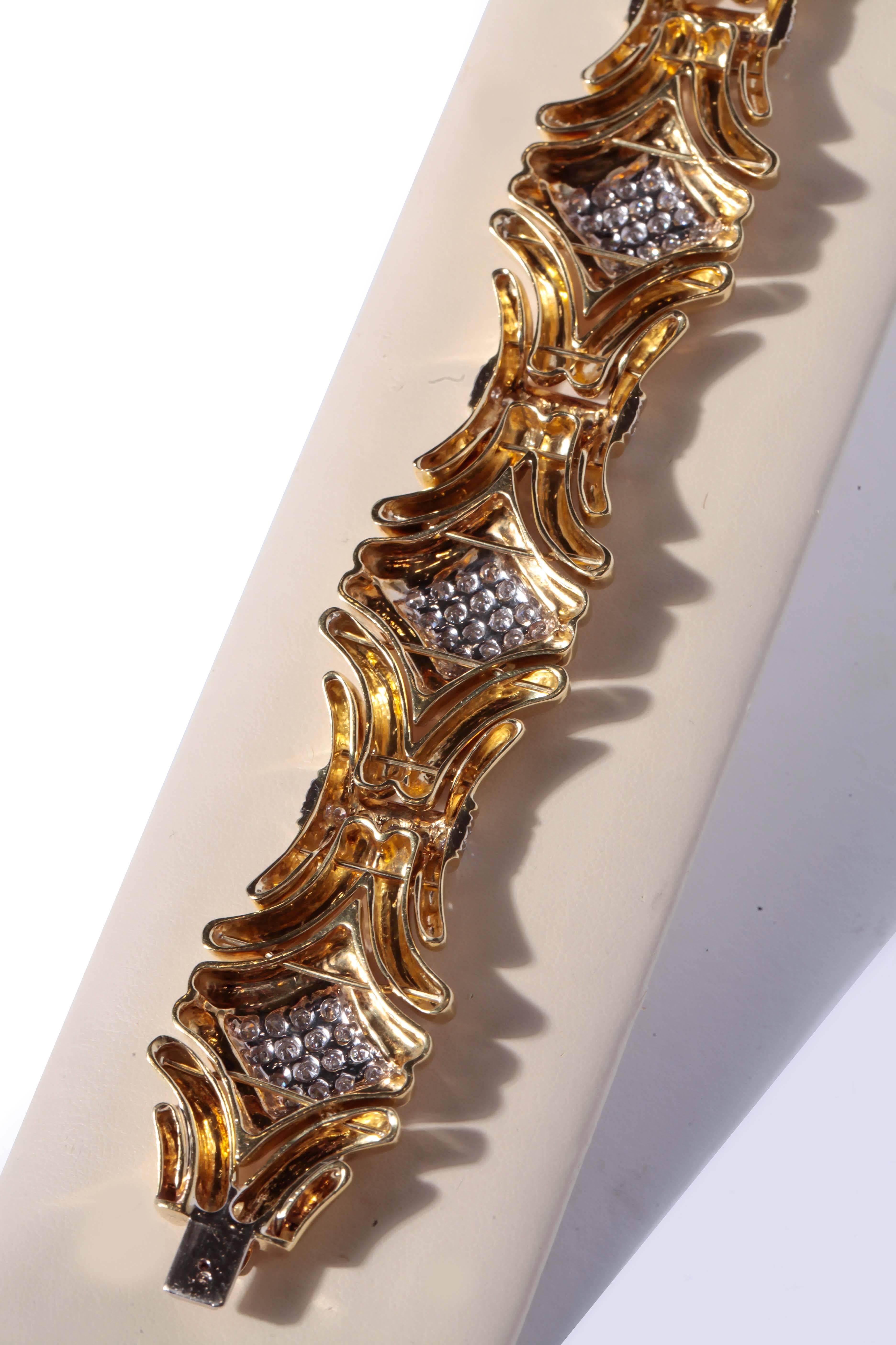 Sal Praschnik Diamond Gold Link Bracelet For Sale 5