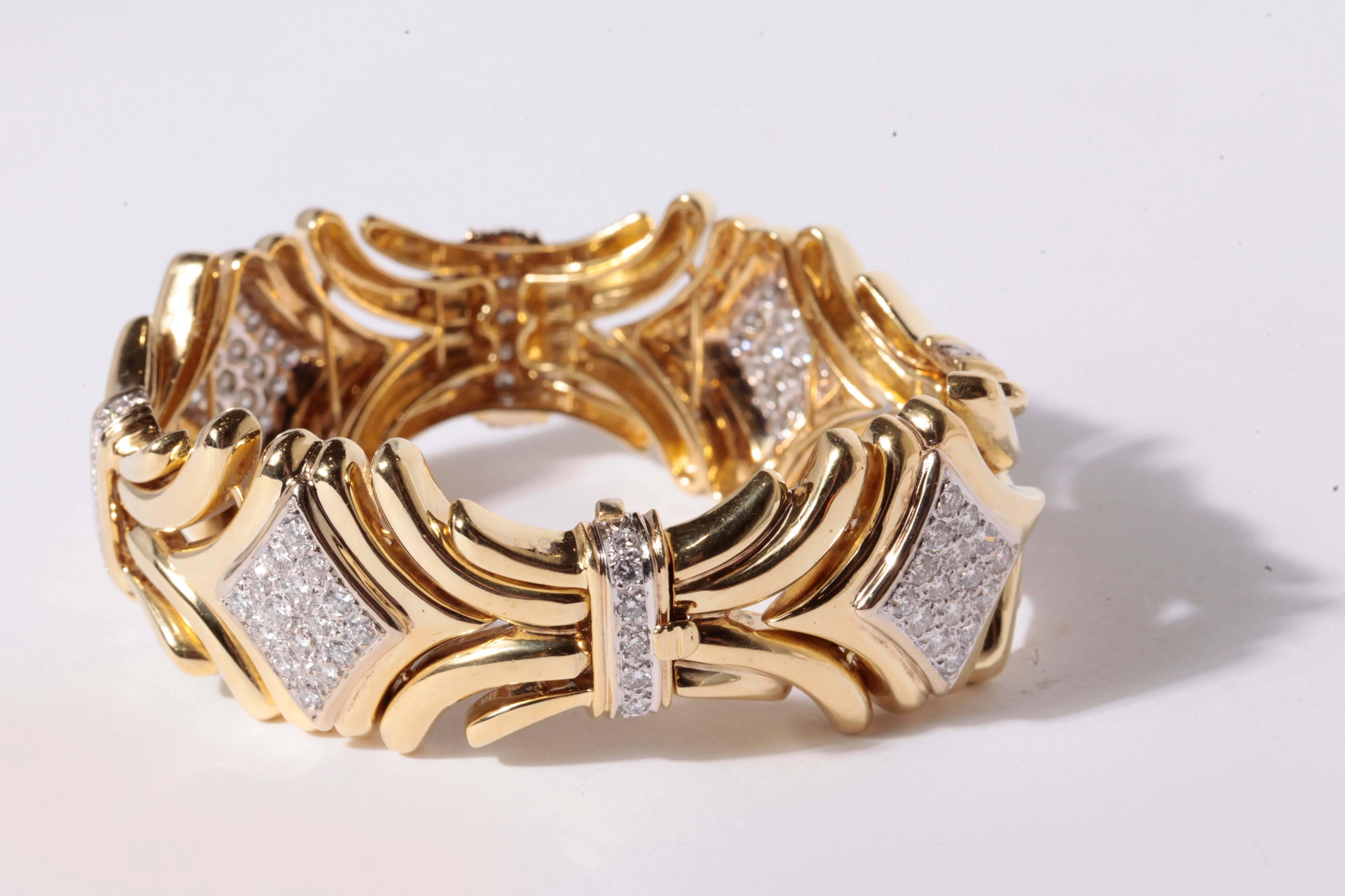 Sal Praschnik Diamond Gold Link Bracelet For Sale 2