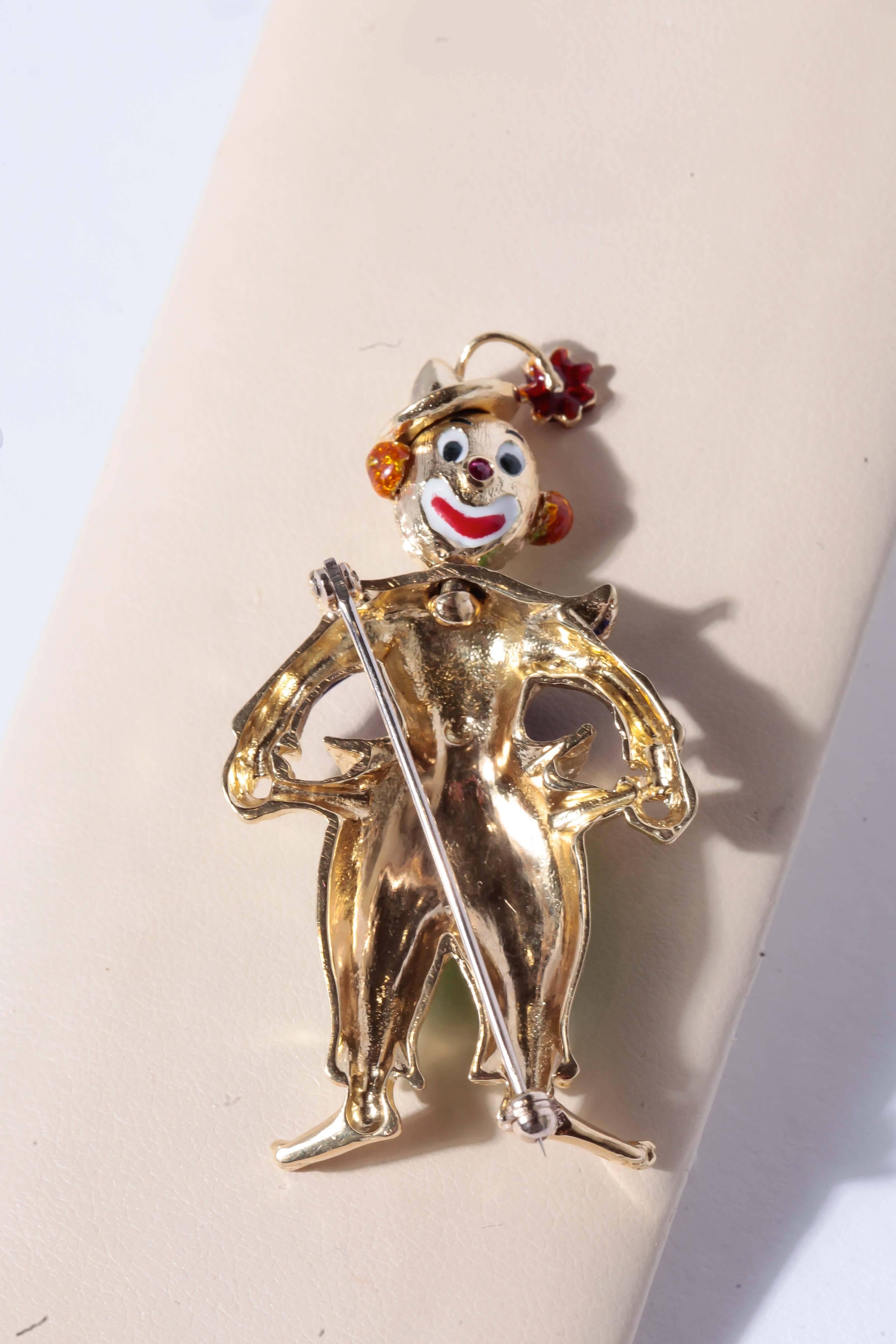 vintage clown brooch