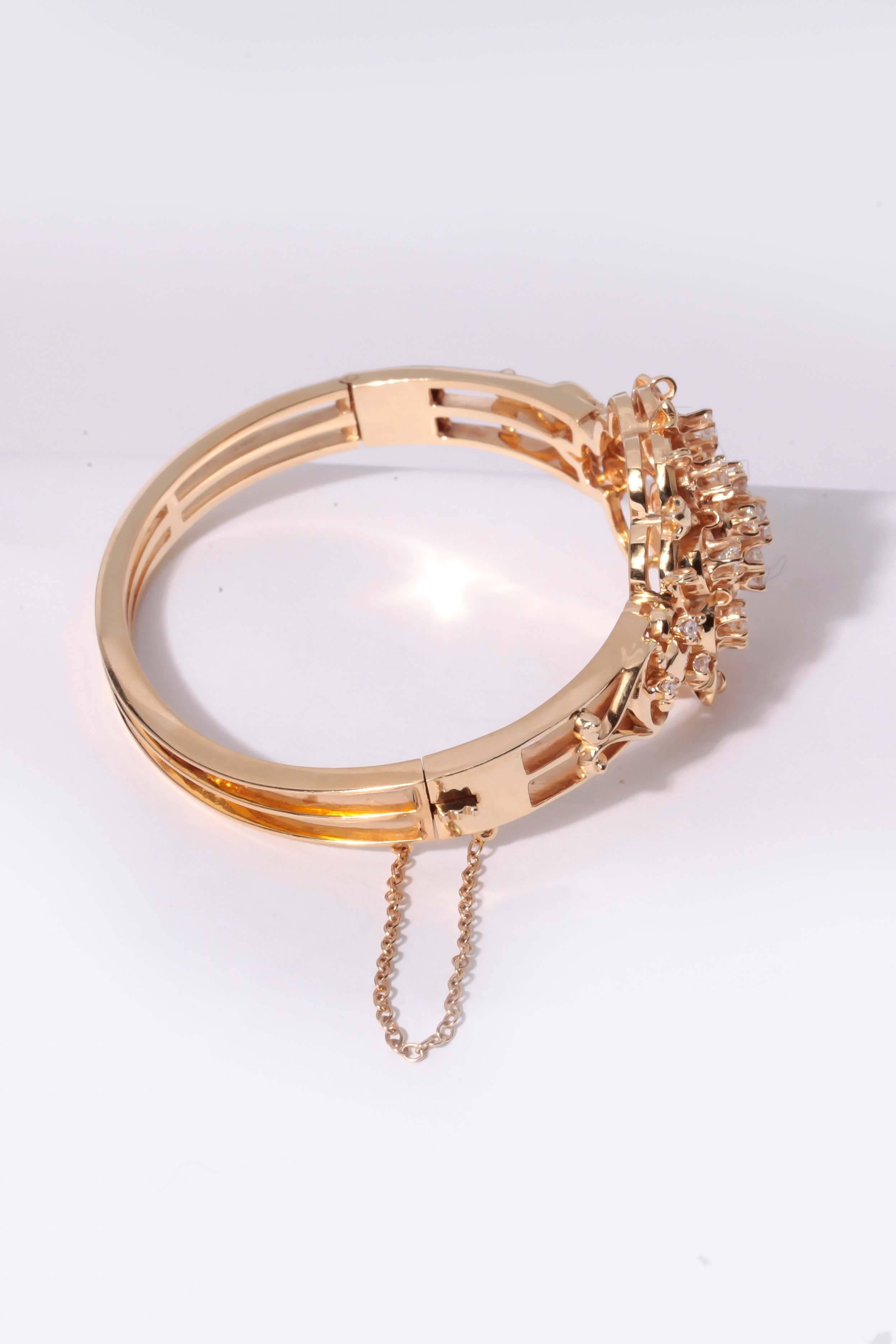 K. Goldschmidt 14 Karat Gold and Diamond Bracelet In Excellent Condition For Sale In Nashville, TN