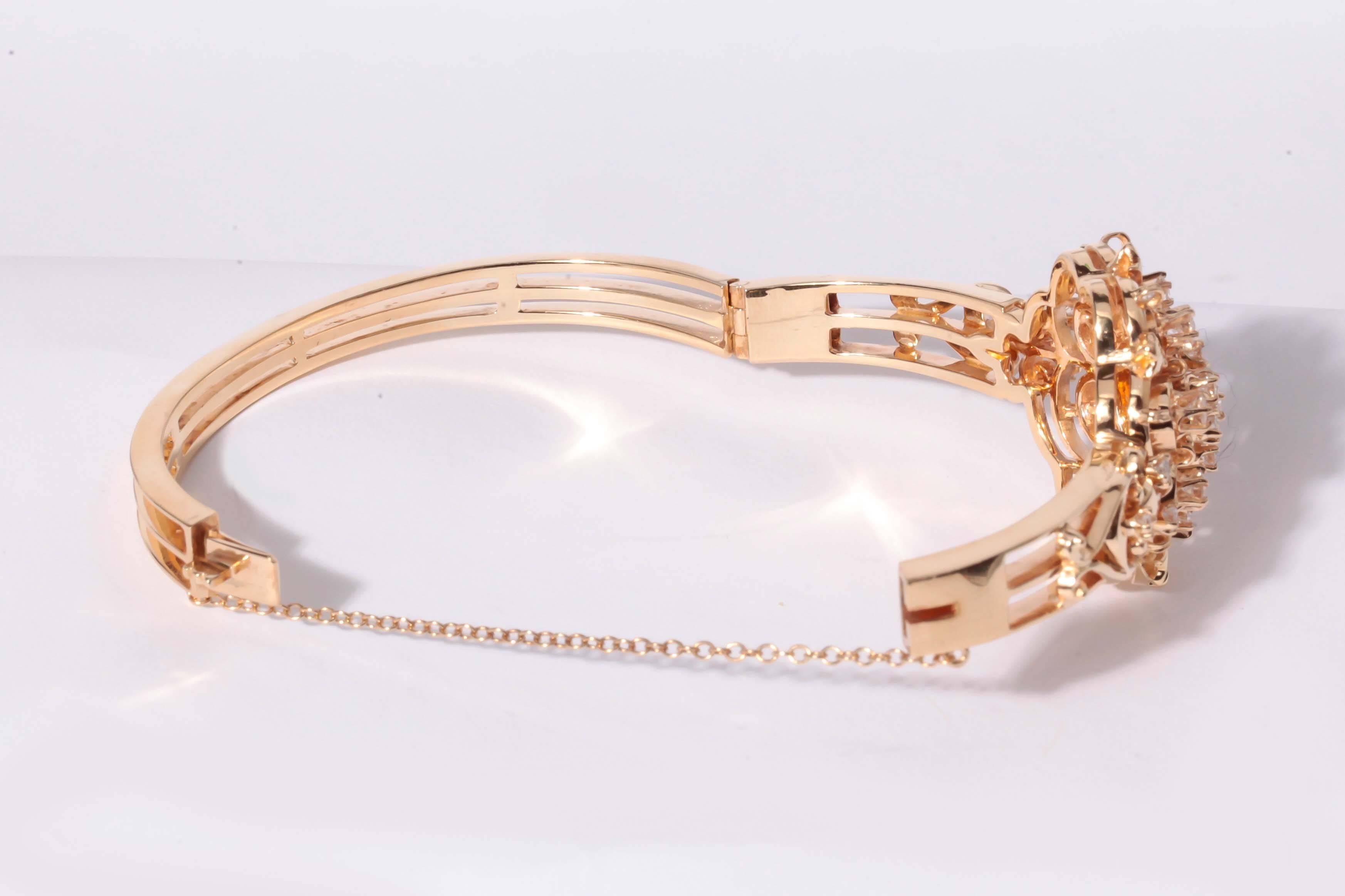 Women's K. Goldschmidt 14 Karat Gold and Diamond Bracelet For Sale