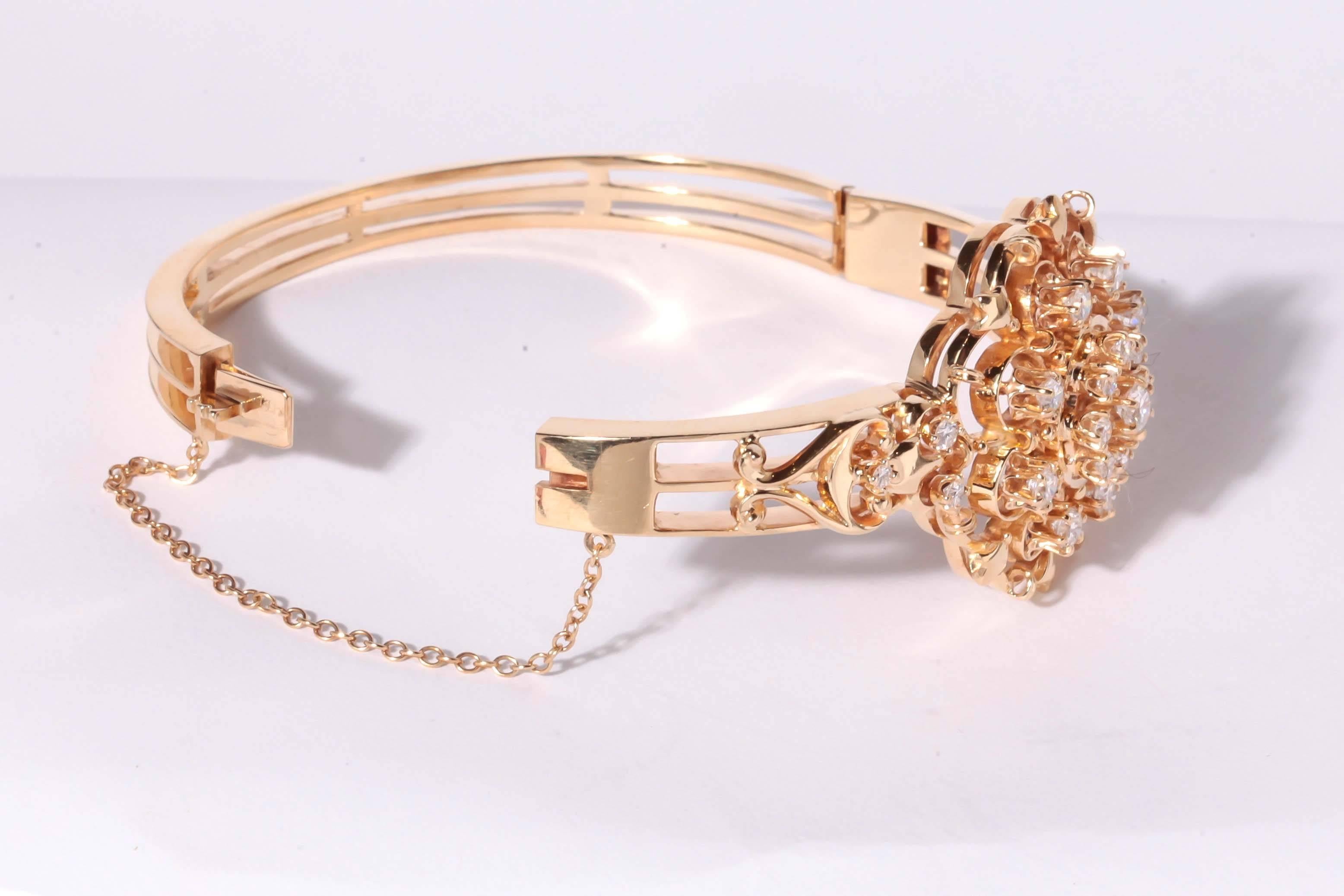 K. Goldschmidt 14 Karat Gold and Diamond Bracelet For Sale 1
