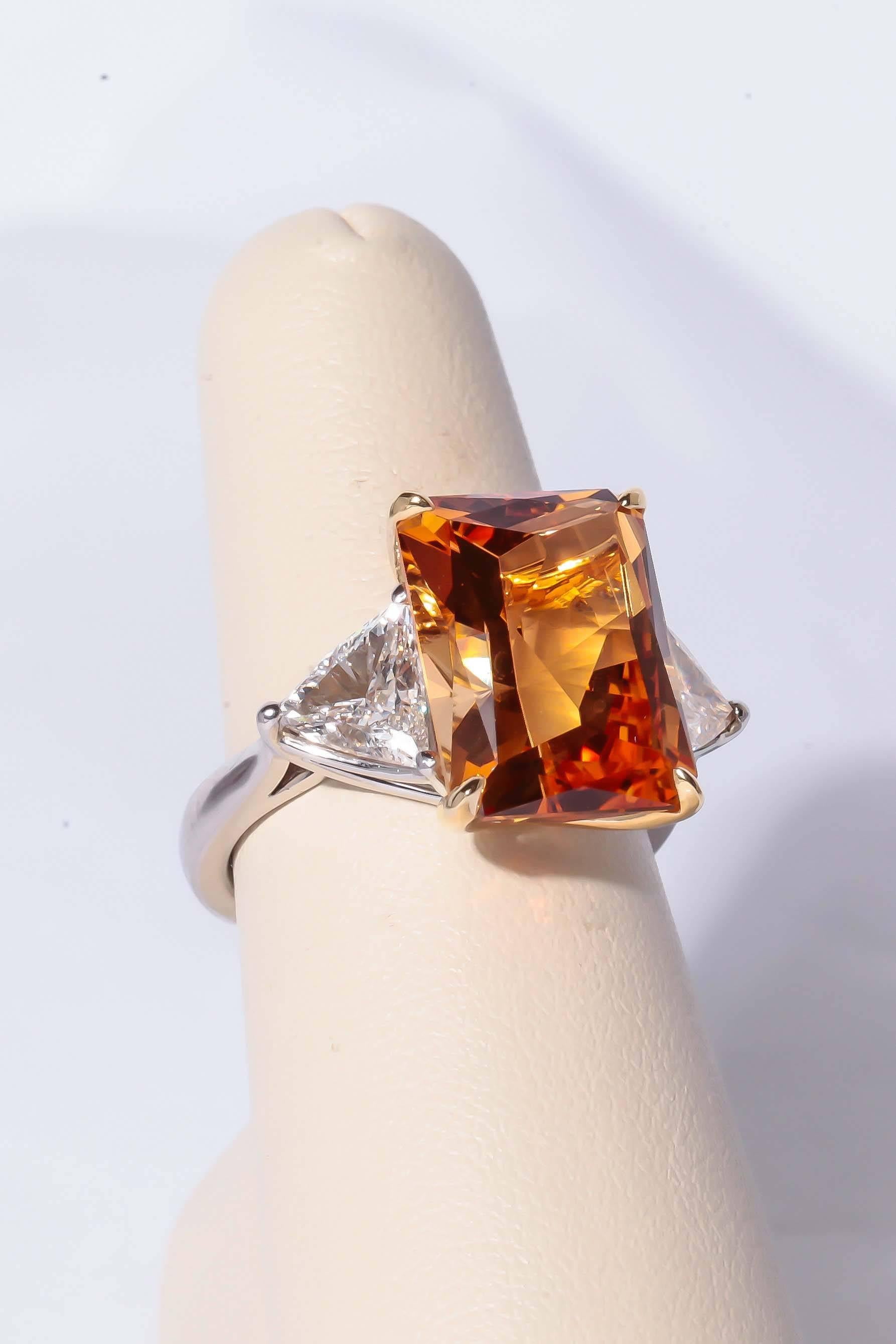 Richard Krementz Precious Topaz Diamond Platinum Ring For Sale 2