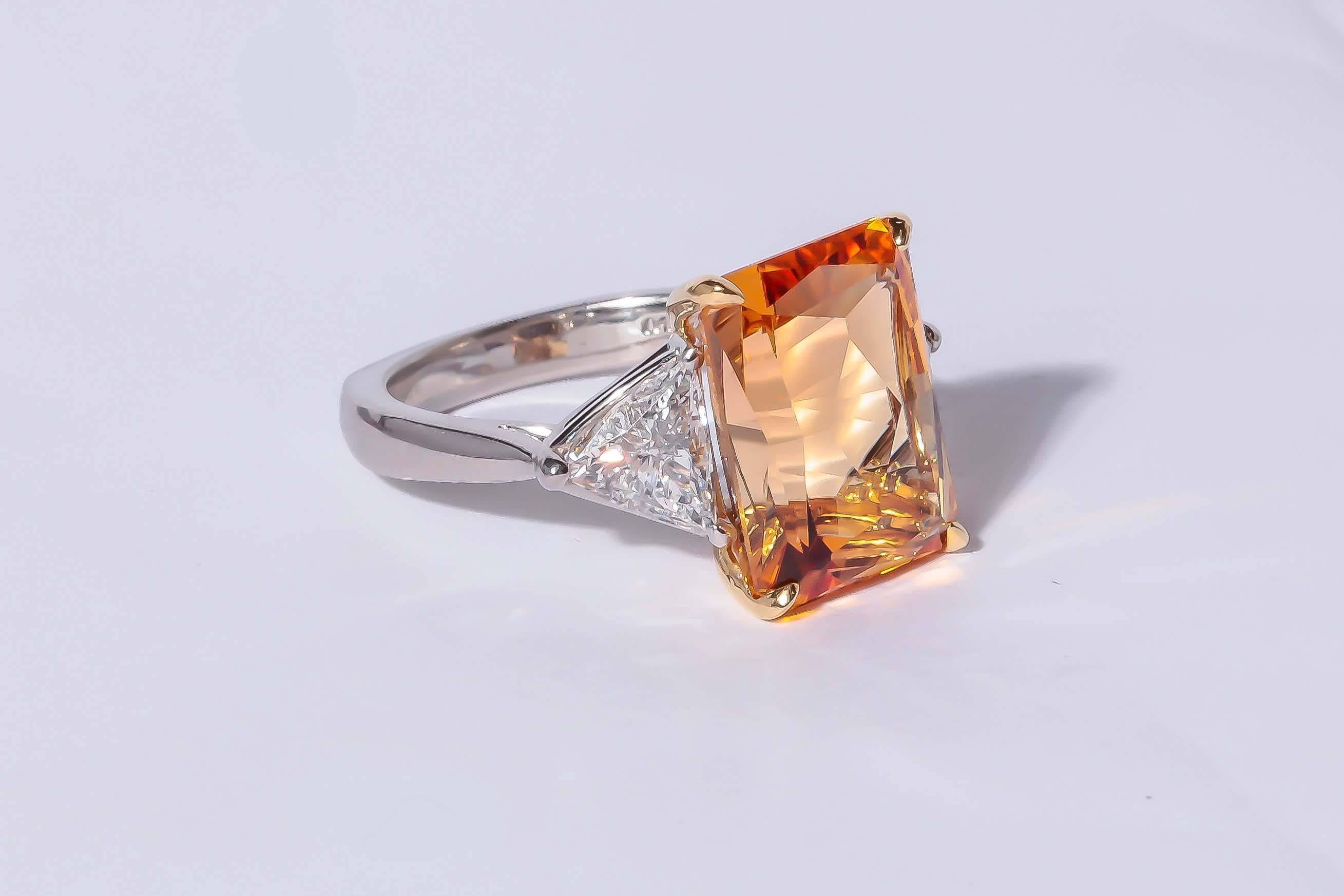 Women's Richard Krementz Precious Topaz Diamond Platinum Ring For Sale