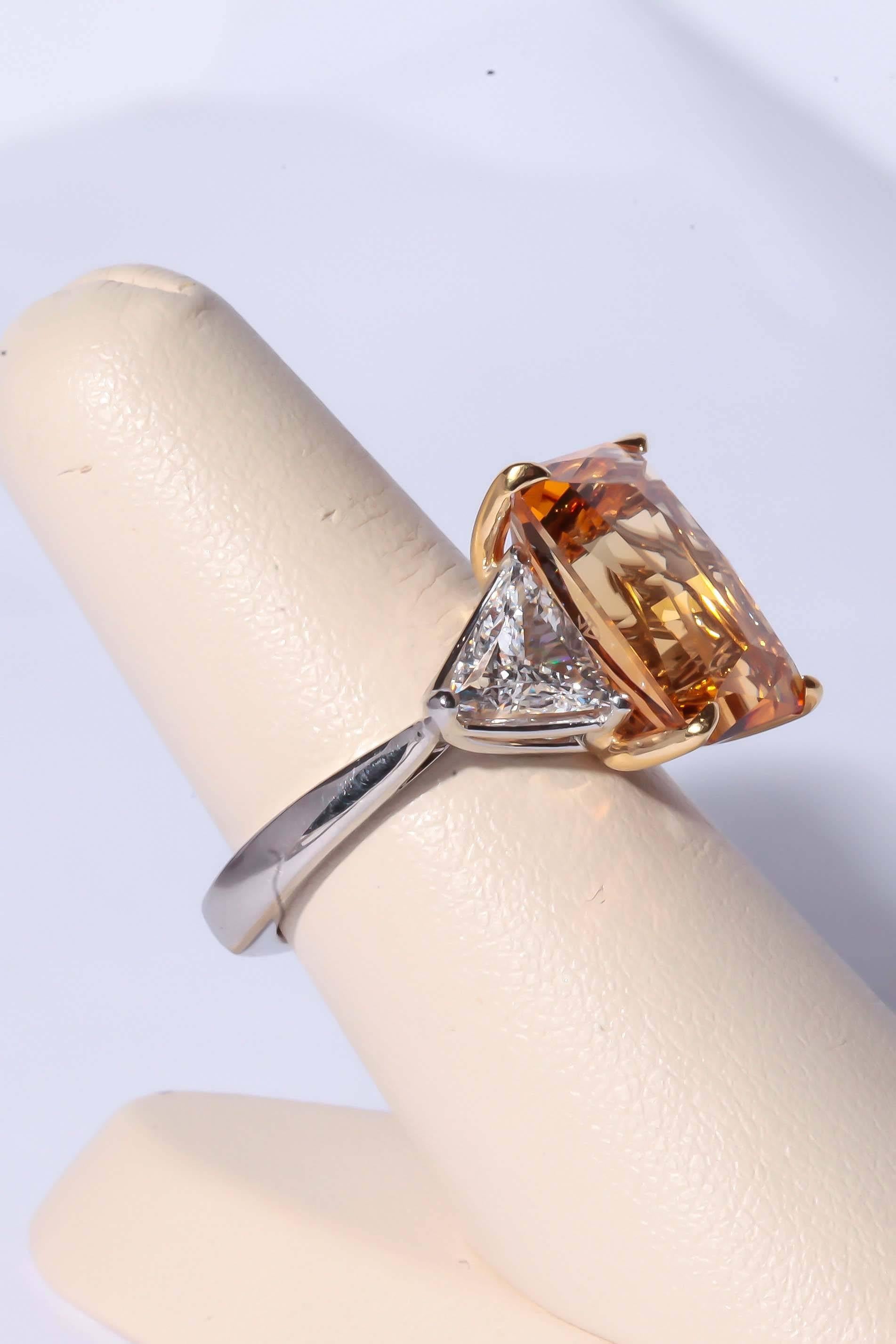 Richard Krementz Precious Topaz Diamond Platinum Ring For Sale 6