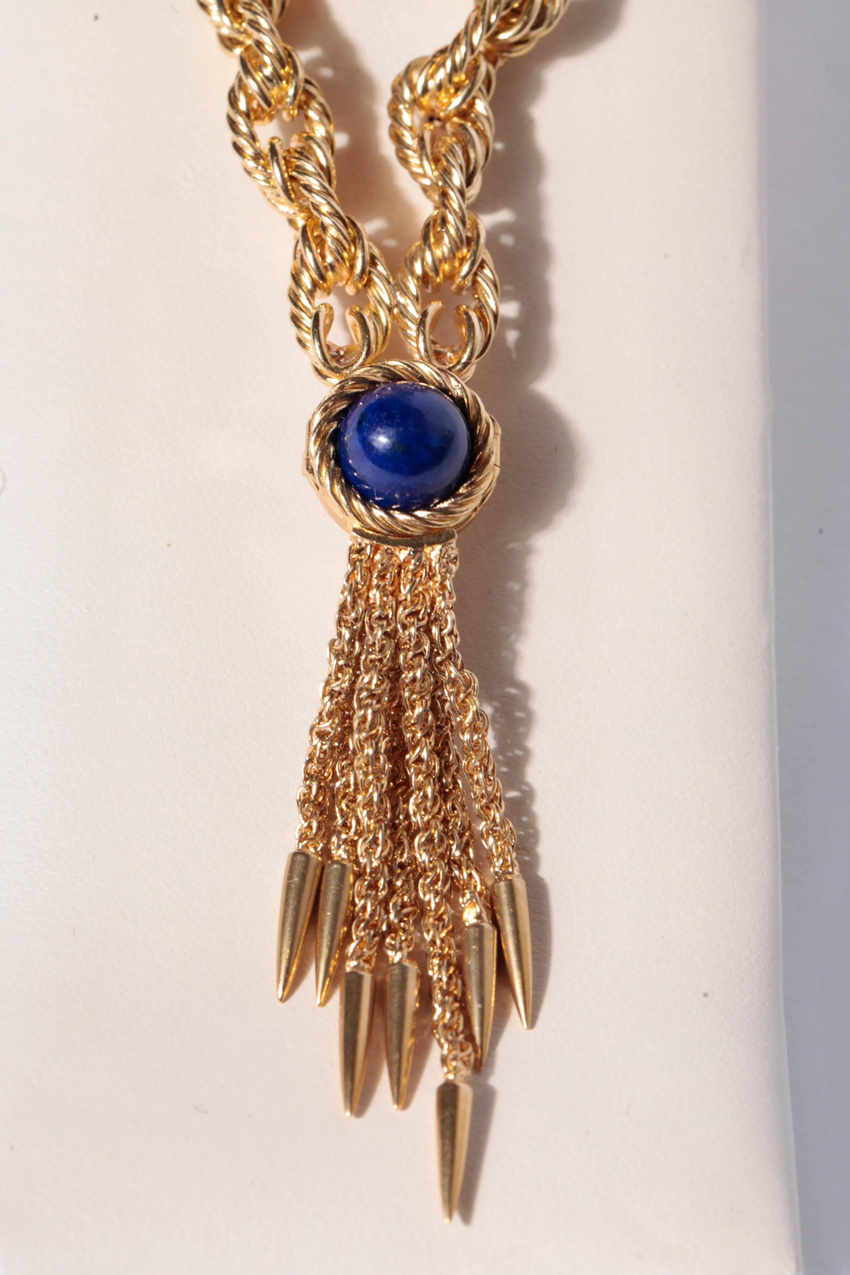 Piaget Ladies Yellow Gold Lapis Lazuli Necklace Bracelet Manual Wind Wristwatch In Good Condition For Sale In Nashville, TN