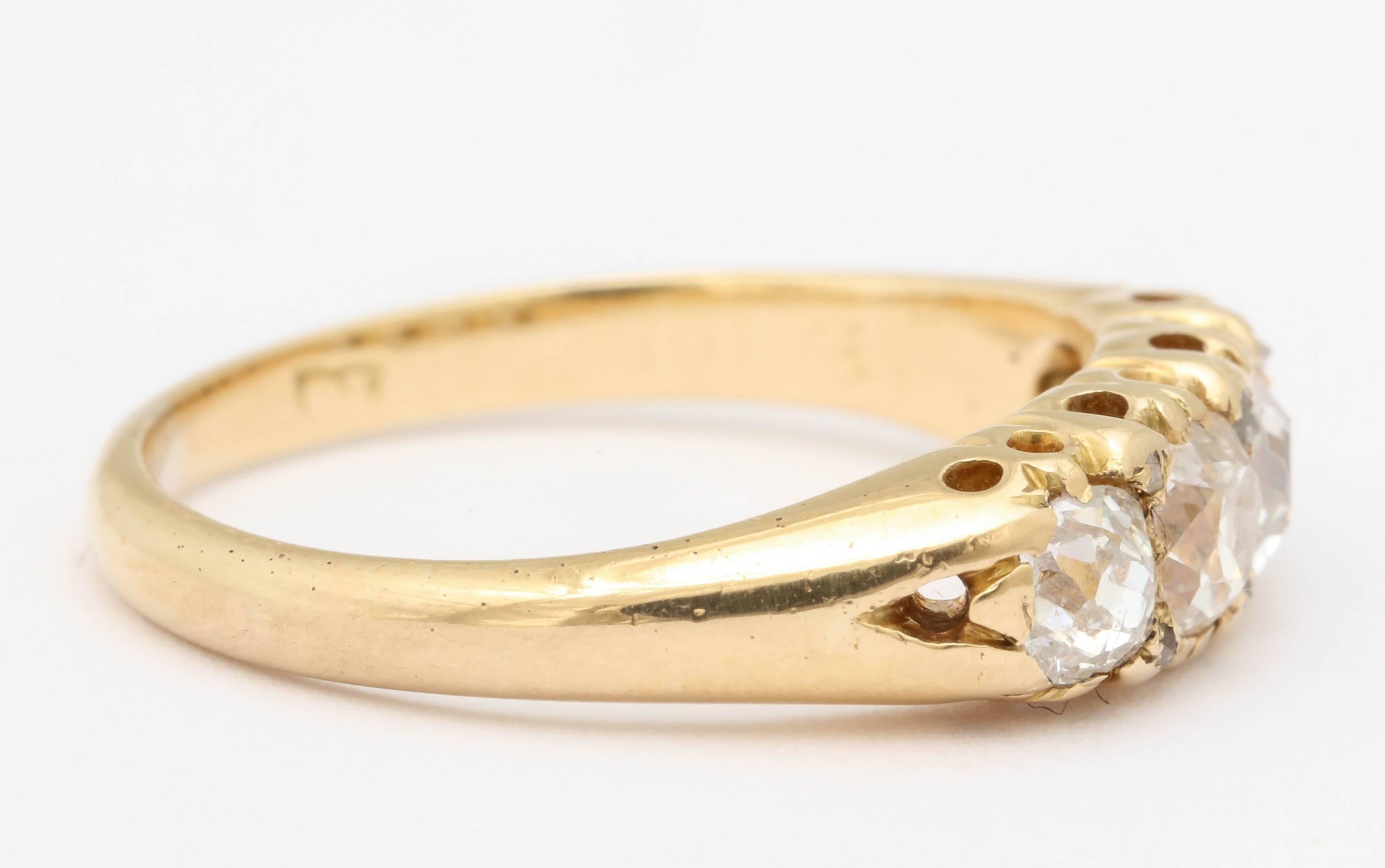 Women's Victorian Diamond Gold Band Ring