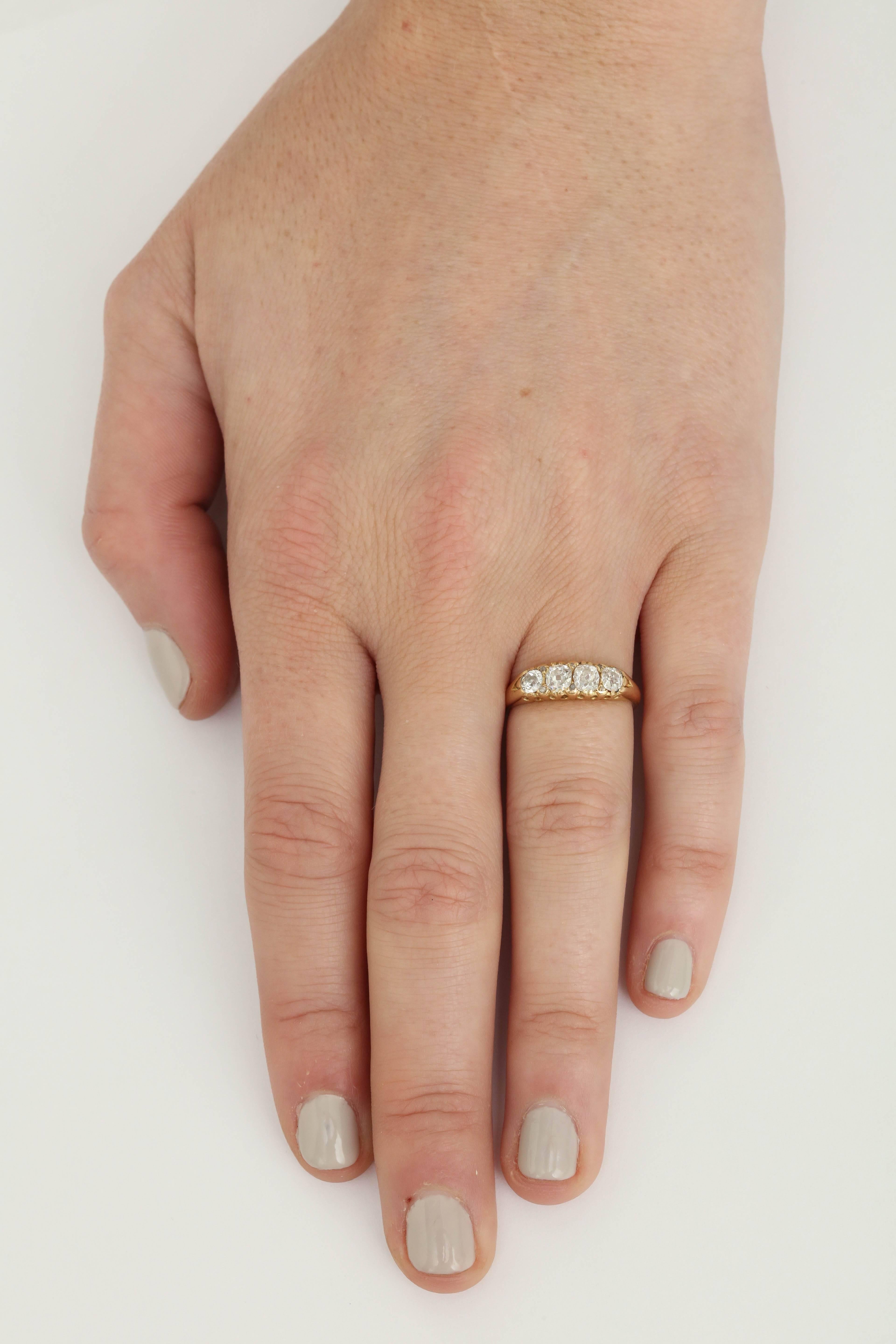 Victorian Diamond Gold Band Ring 2
