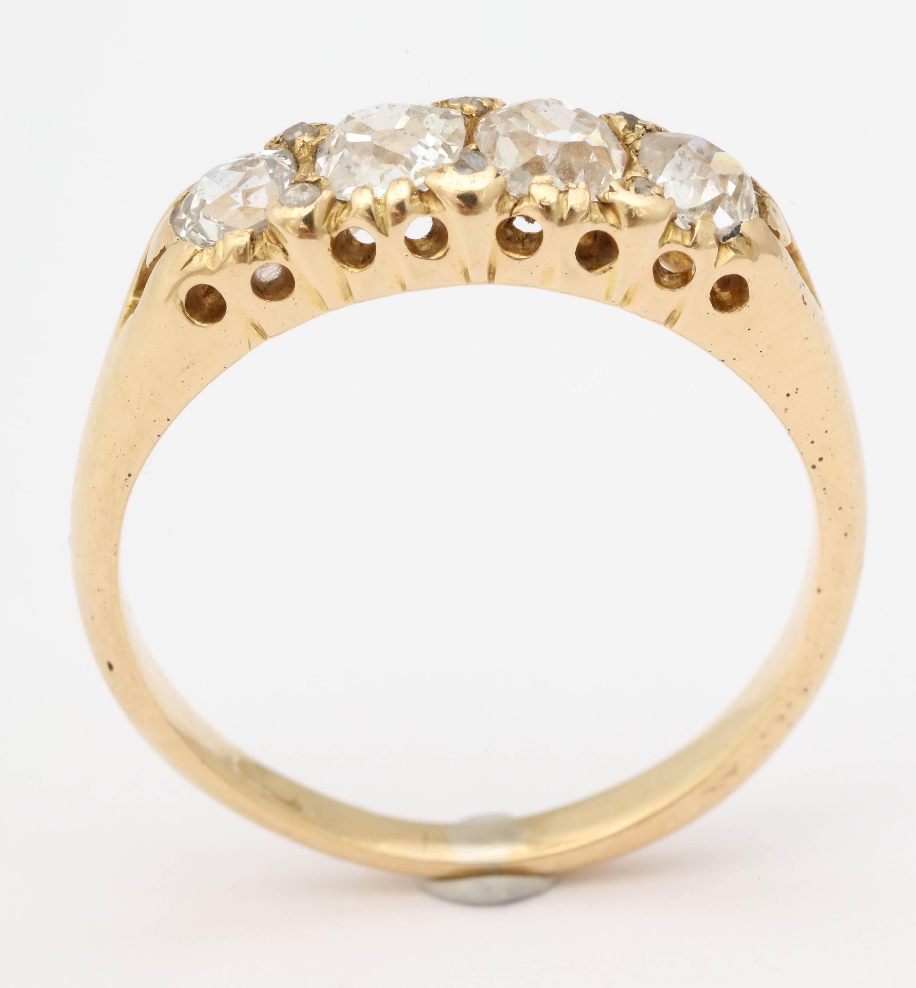 Victorian Diamond Gold Band Ring 3