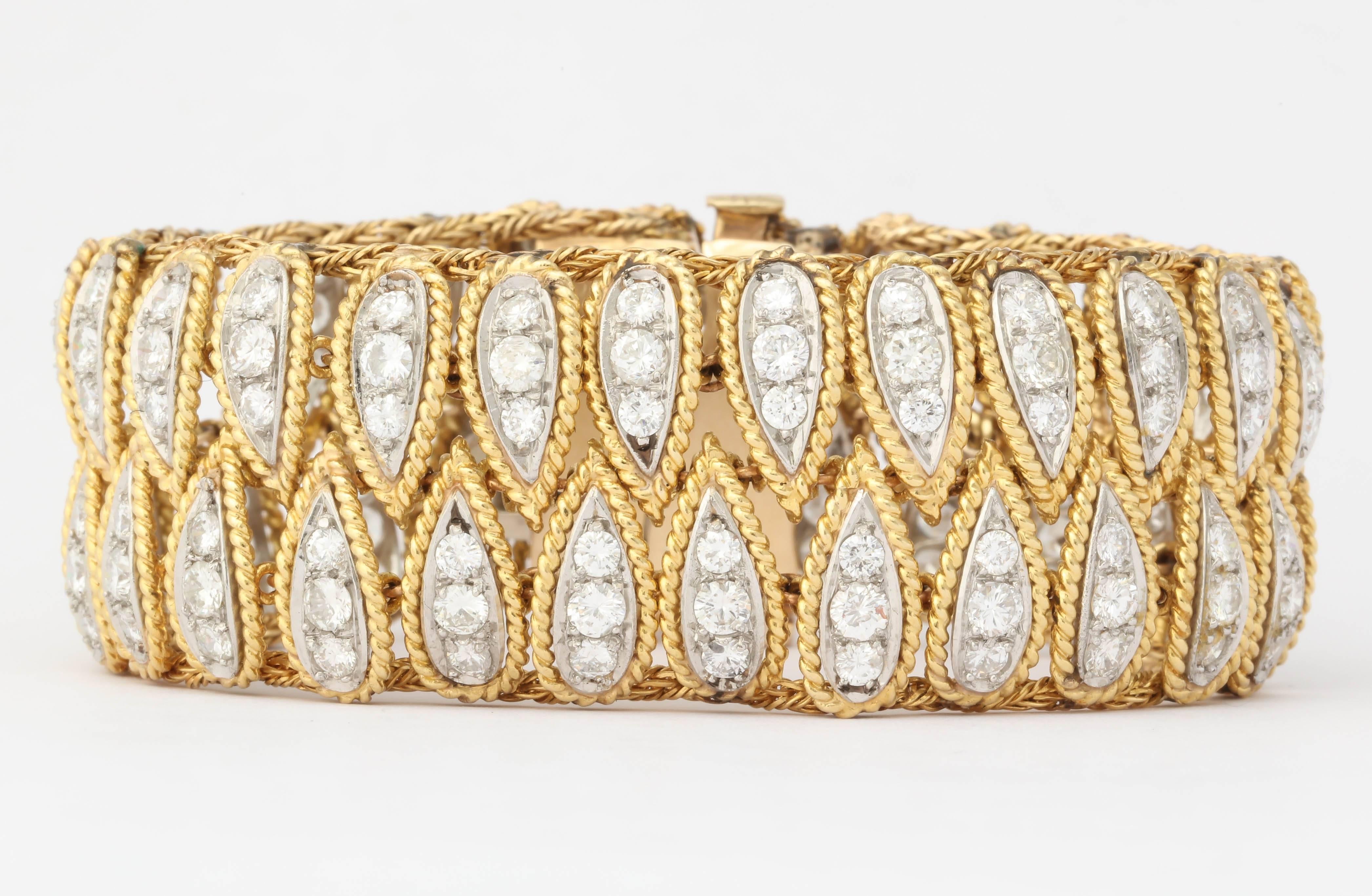 1950er Diamant-Gold-Armband im Angebot 1