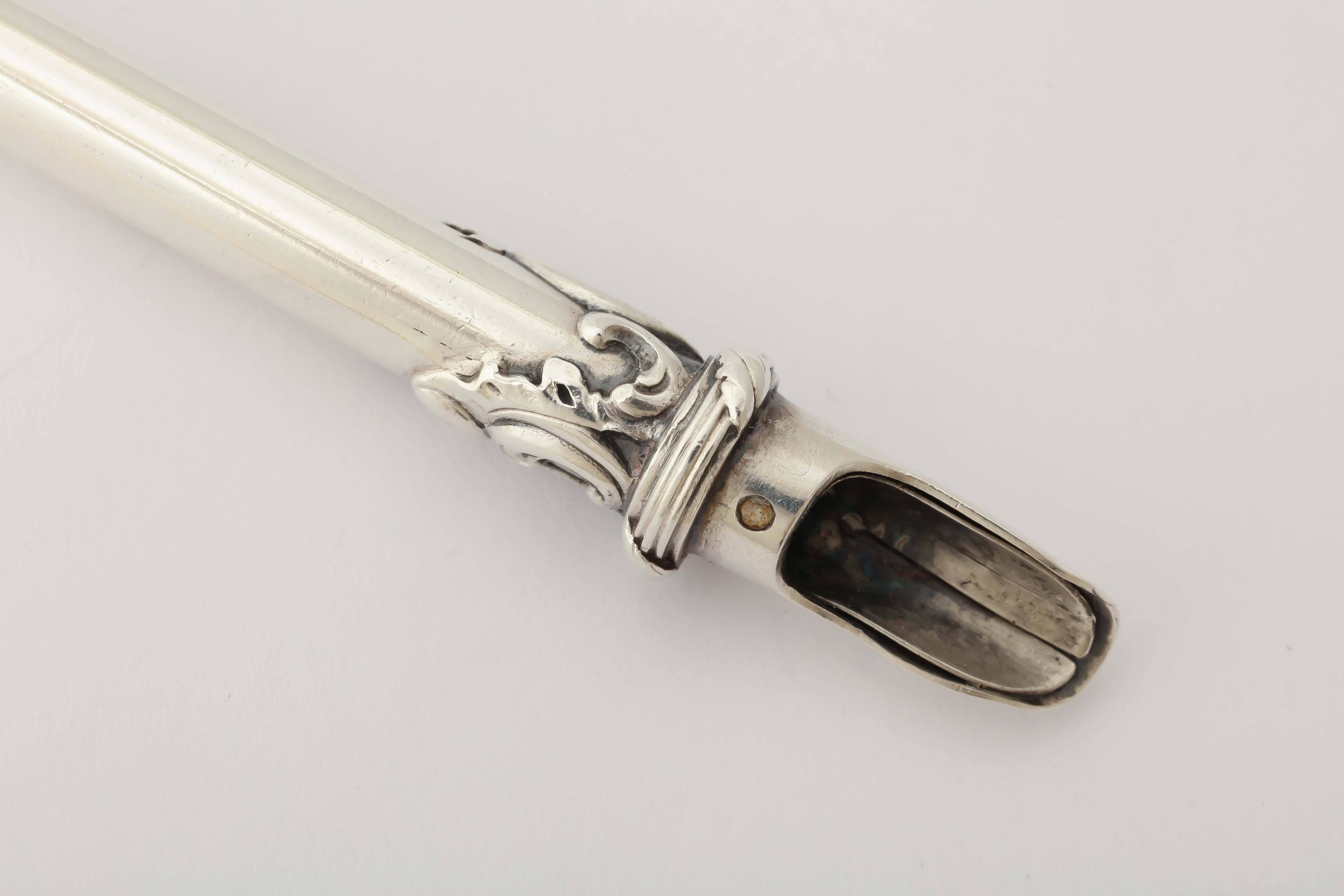 Rococo 1890s Russian Fabergé Imperial-era Silver Dip Pen, St. Petersburg For Sale