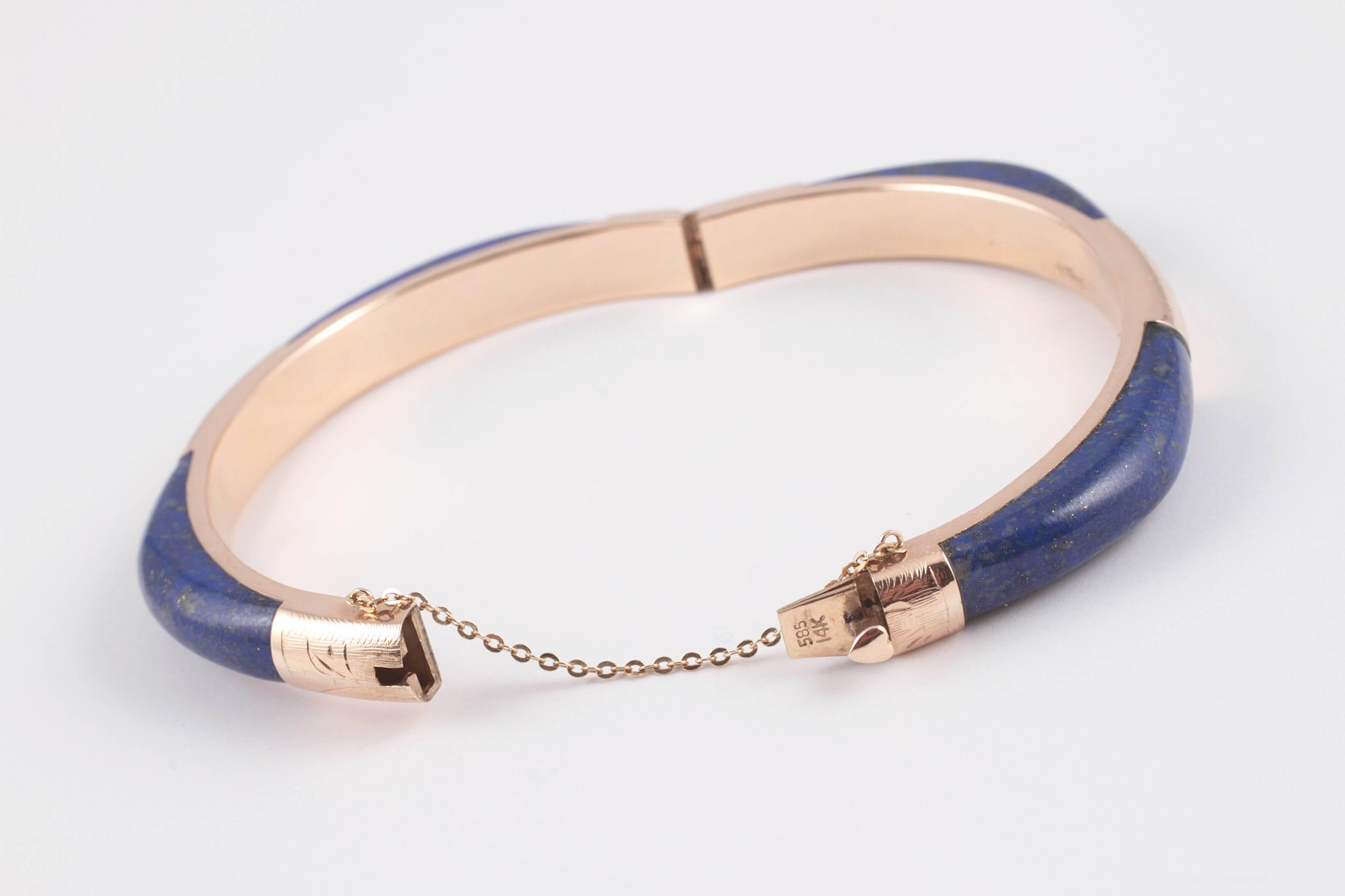 Lapis und Gelbgold Scharnier-Armband 2