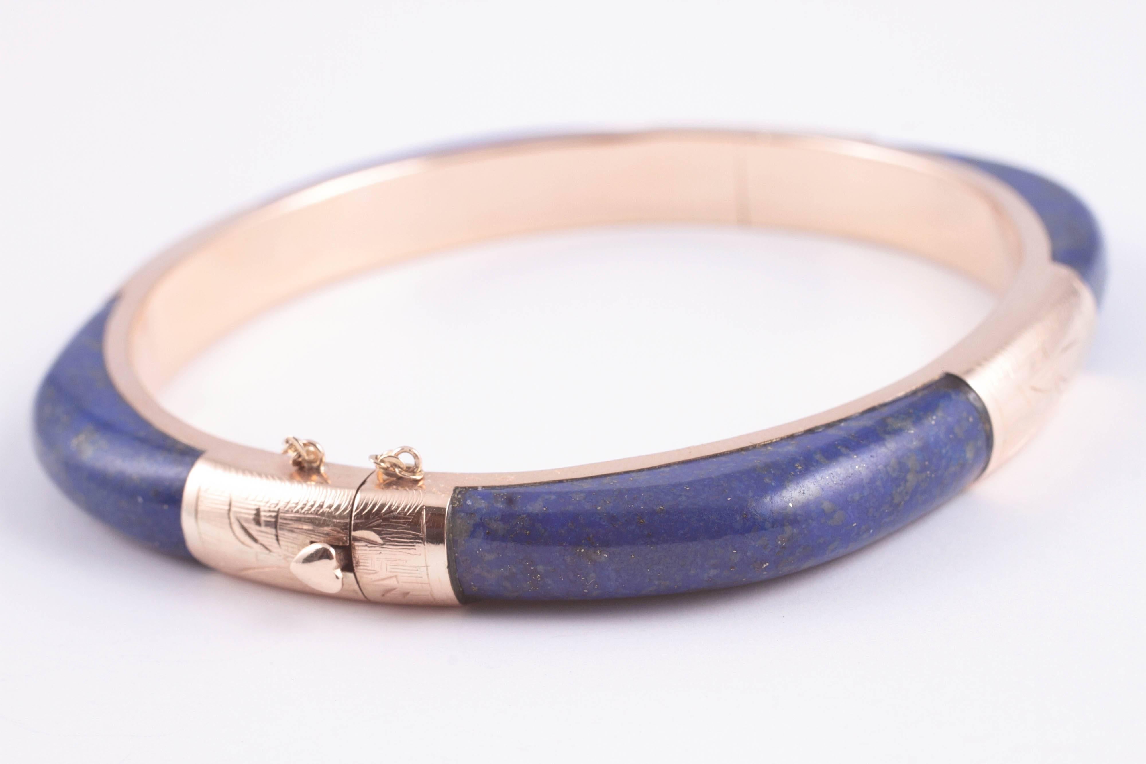 Lapis und Gelbgold Scharnier-Armband 3