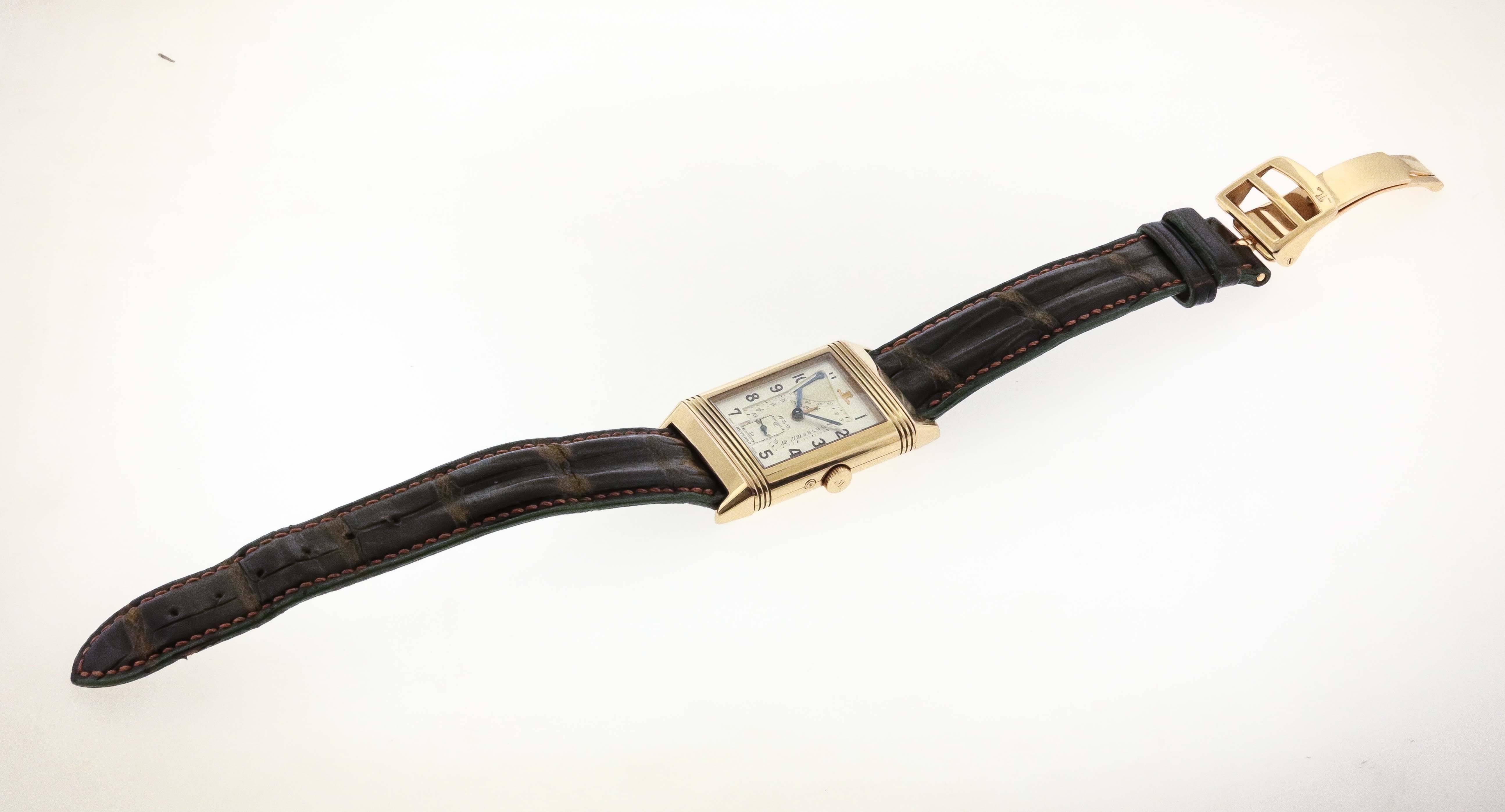 Jaeger LeCoultre Rose Gold Reverso 60th Anniversary Wristwatch 3