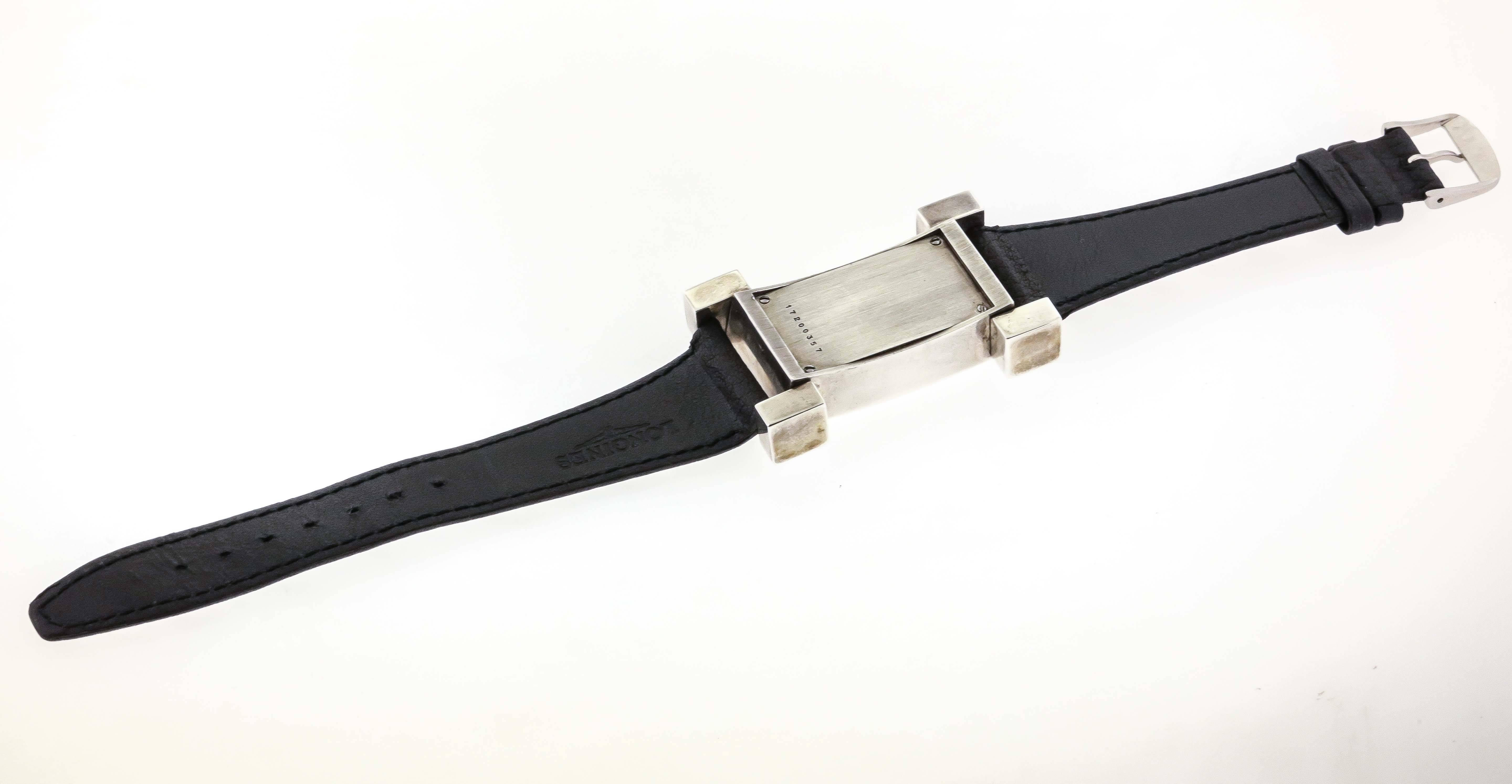 Women's or Men's Serge Manzon for Longines Sterling Silver Quartz Wristwatch