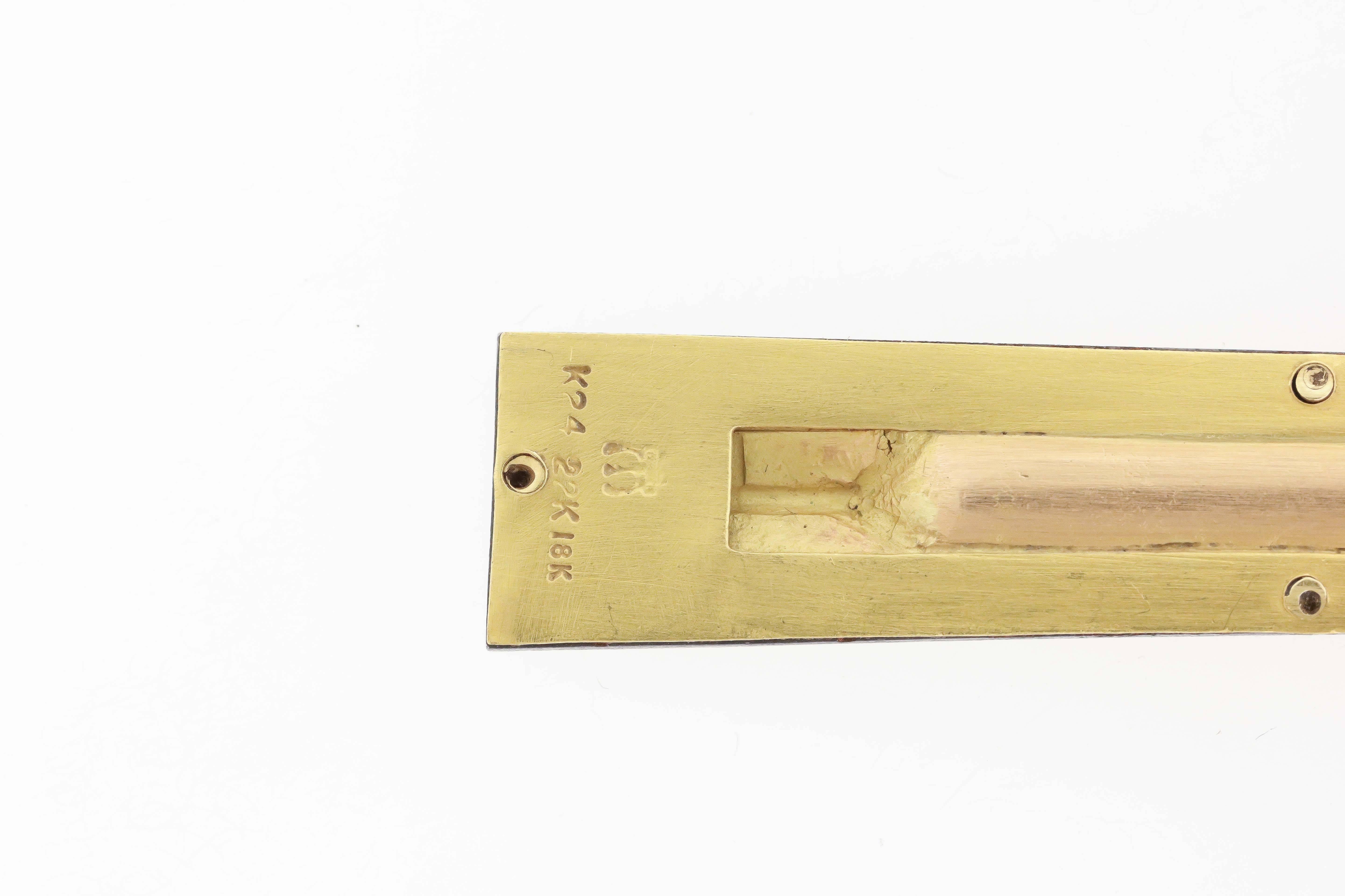 NaMu Cho Damascene Steel Diamond Gold Necklace In Excellent Condition In New York, NY
